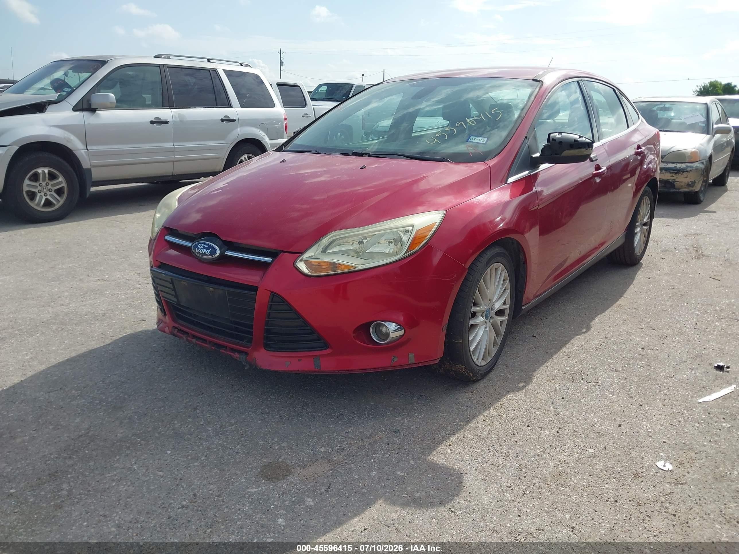 2012 Ford Focus Sel Red vin: 1FAHP3H24CL243308