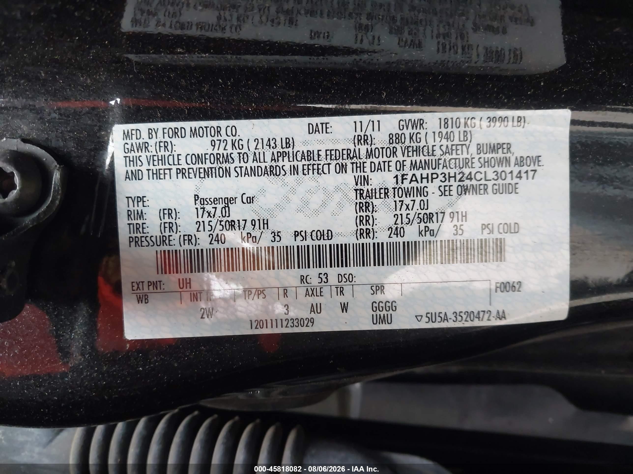 2012 Ford Focus Sel Черный vin: 1FAHP3H24CL301417