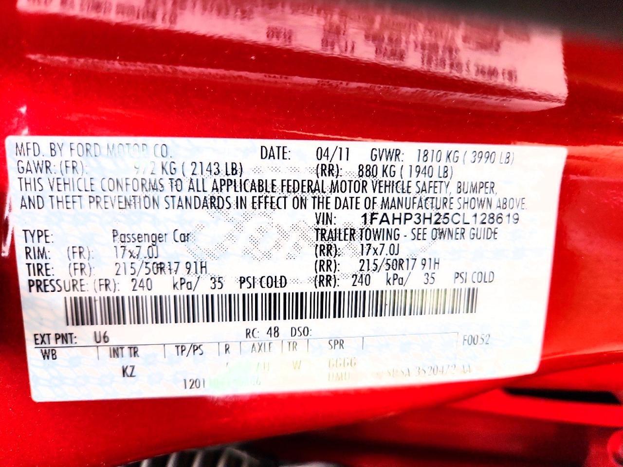 2012 Ford Focus Sel Red vin: 1FAHP3H25CL128619