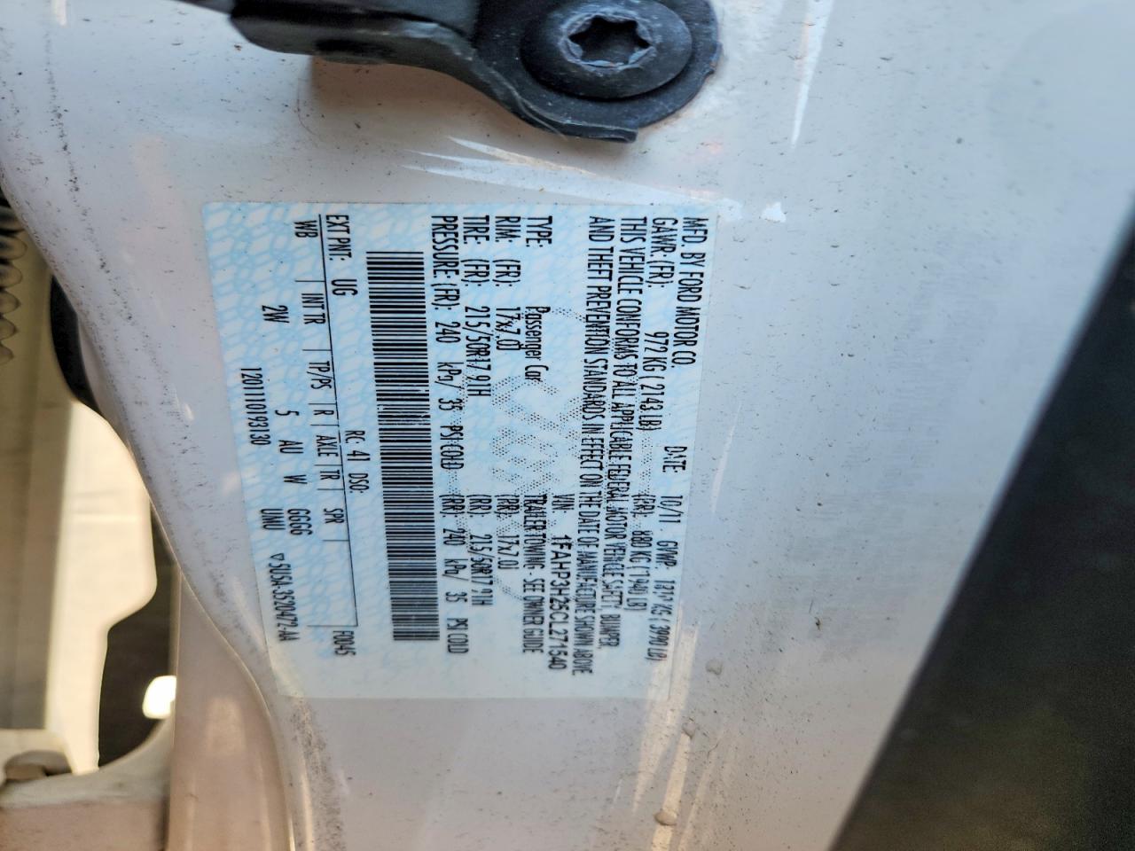 2012 Ford Focus Sel White vin: 1FAHP3H25CL271540