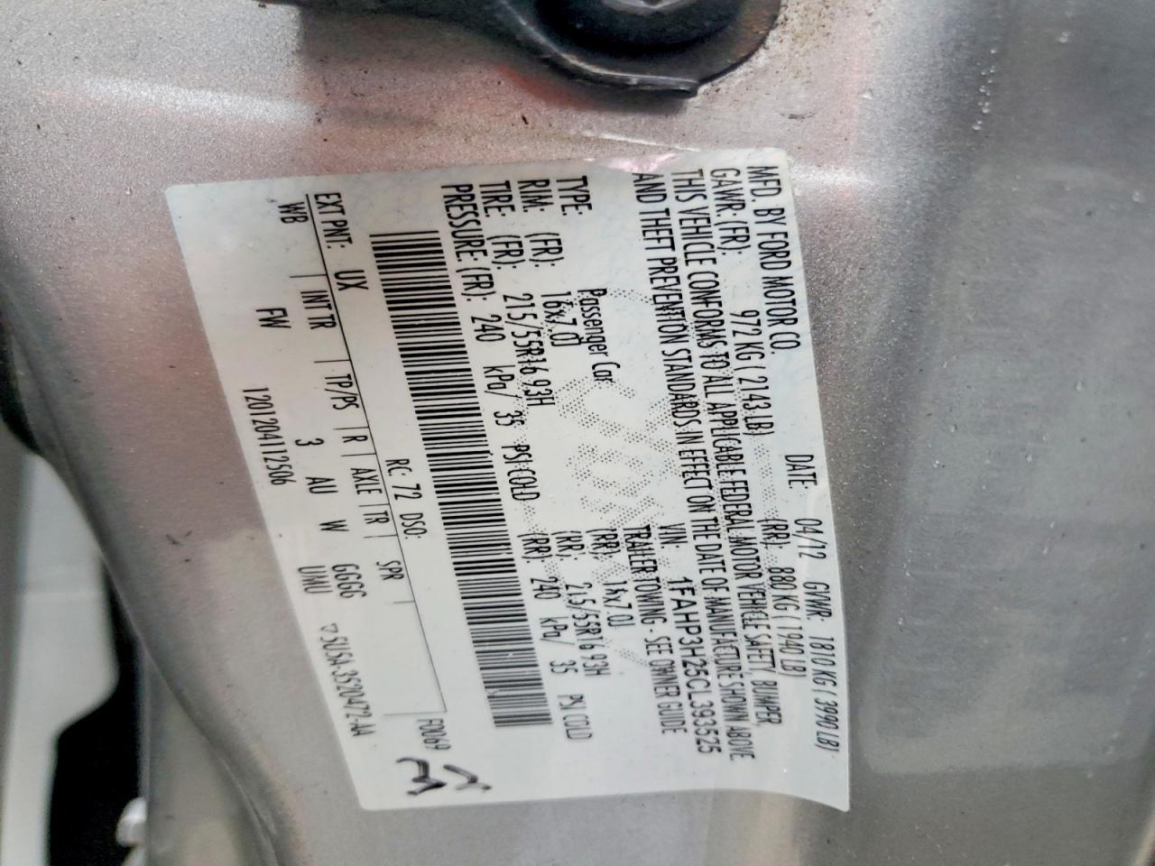 2012 Ford Focus Sel Silver vin: 1FAHP3H25CL393525