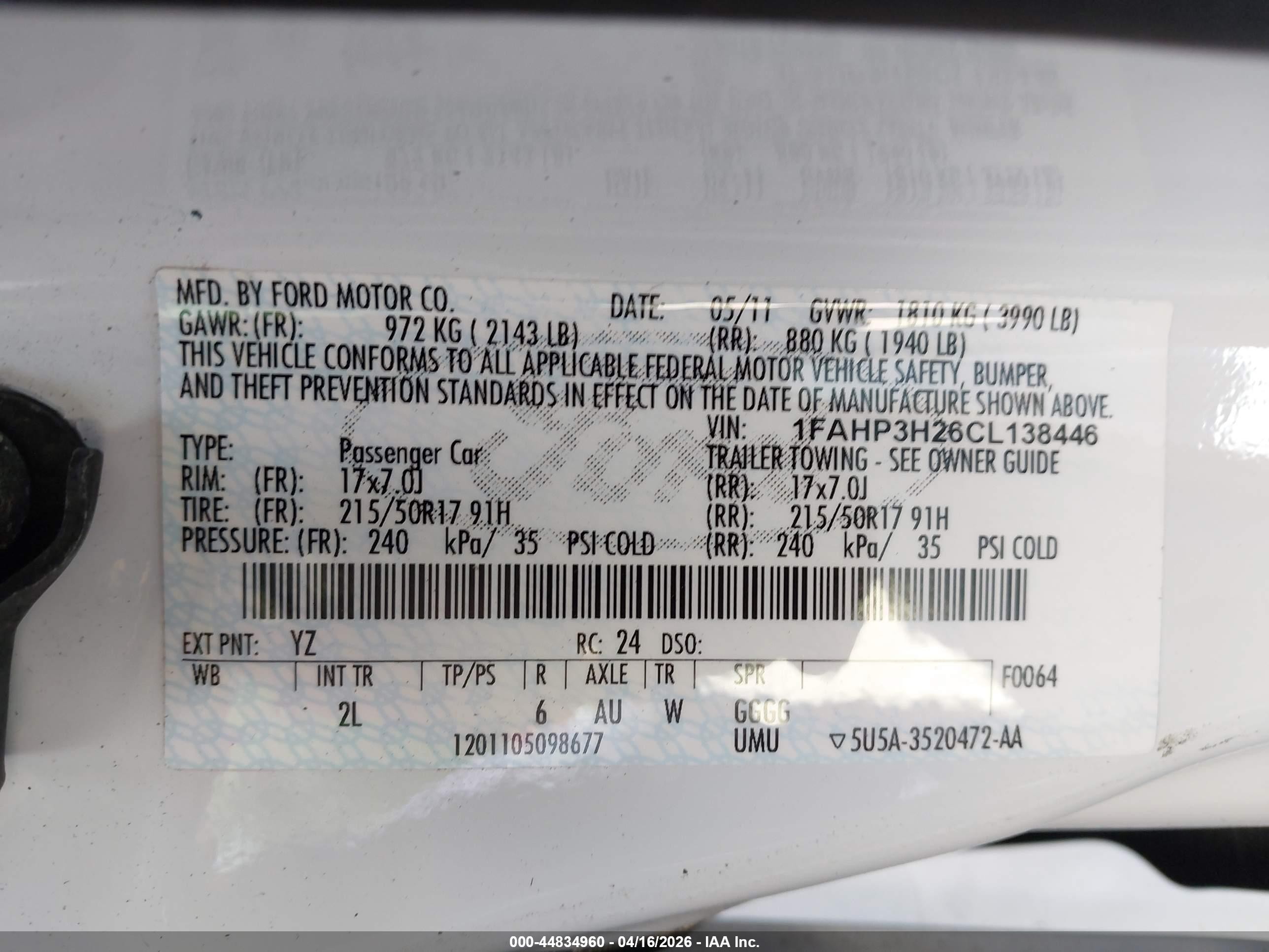 2012 Ford Focus Sel White vin: 1FAHP3H26CL138446