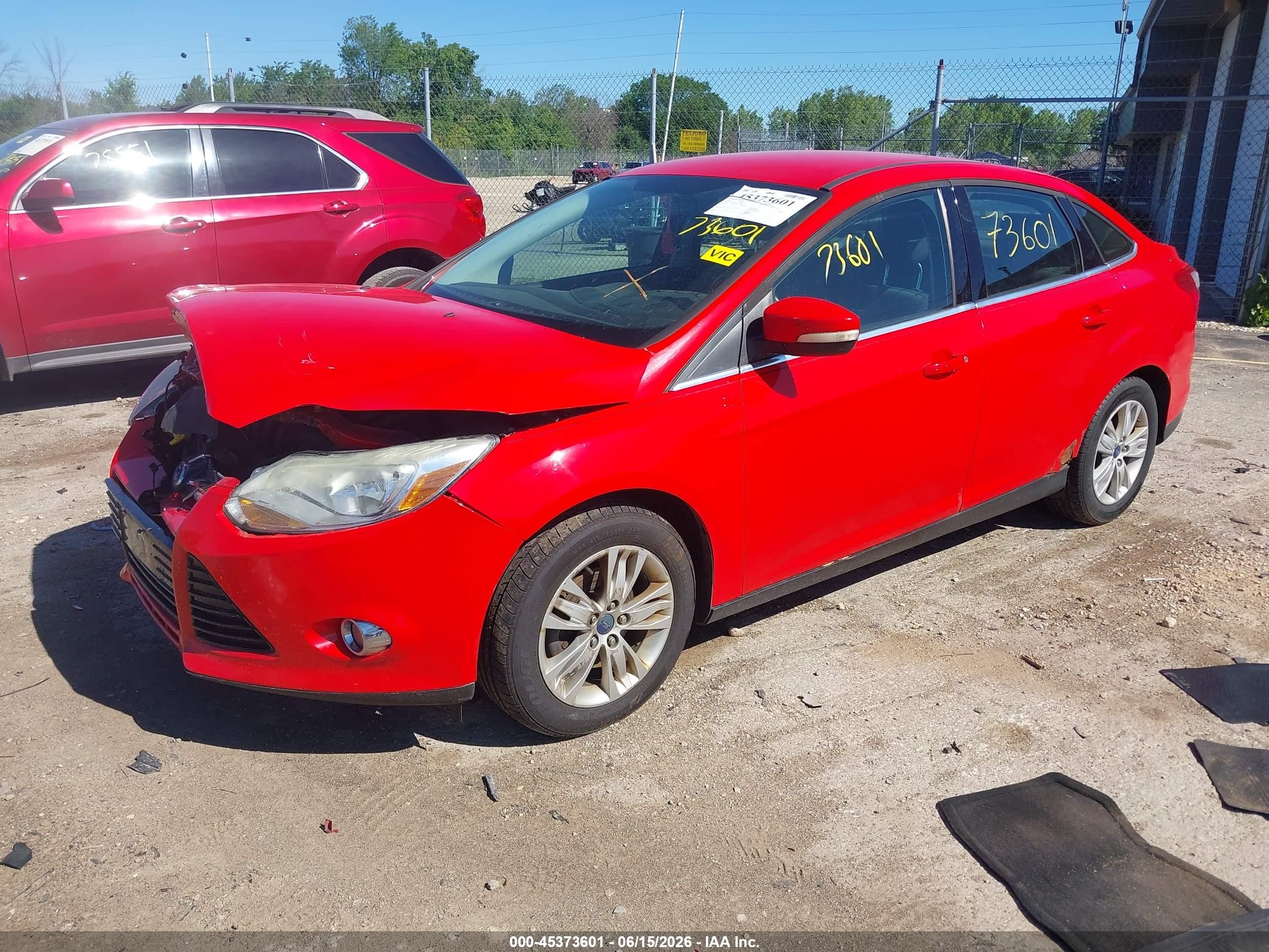2012 Ford Focus Sel Red vin: 1FAHP3H26CL185864