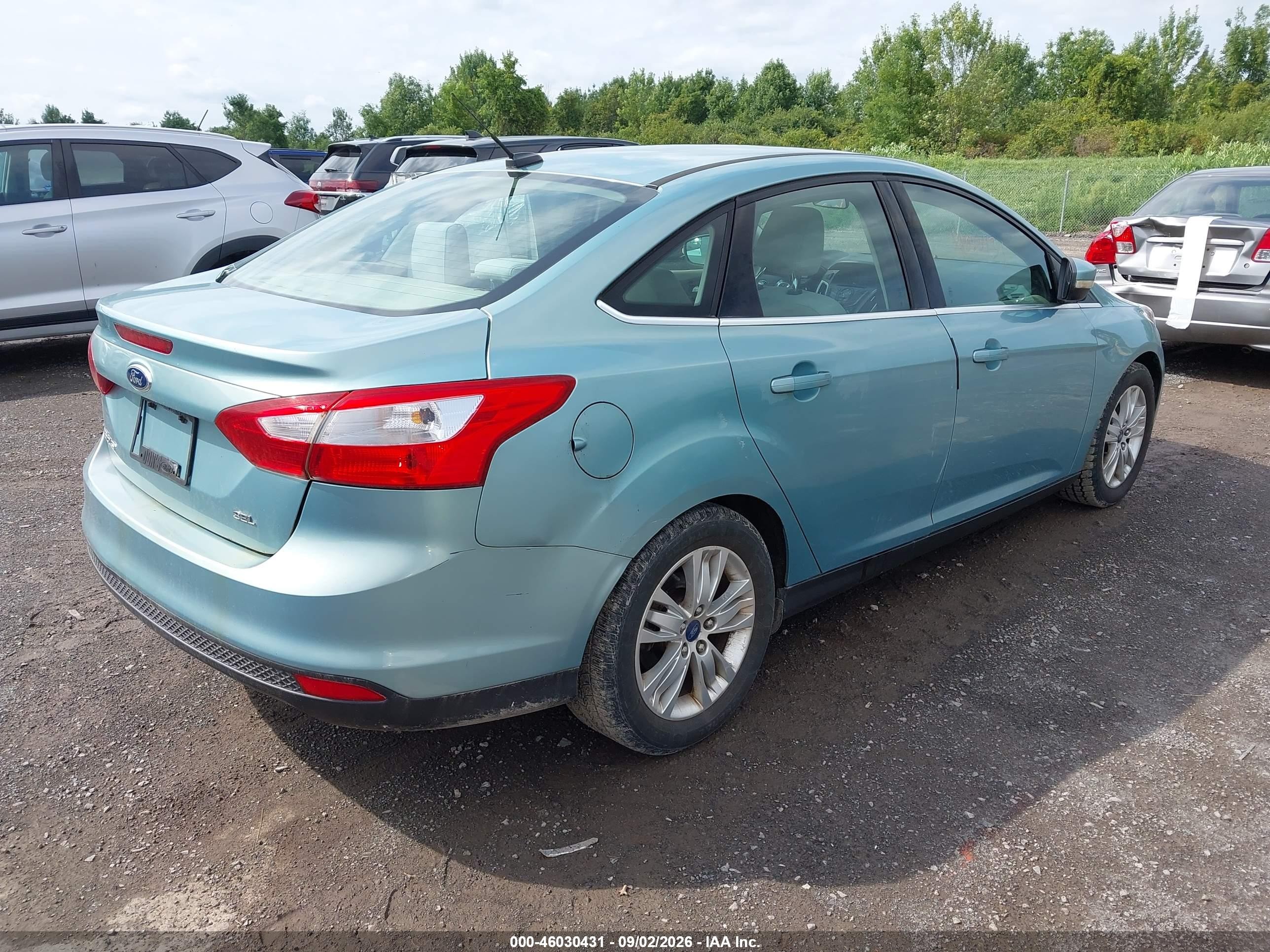 2012 Ford Focus Sel Light Blue vin: 1FAHP3H26CL363479
