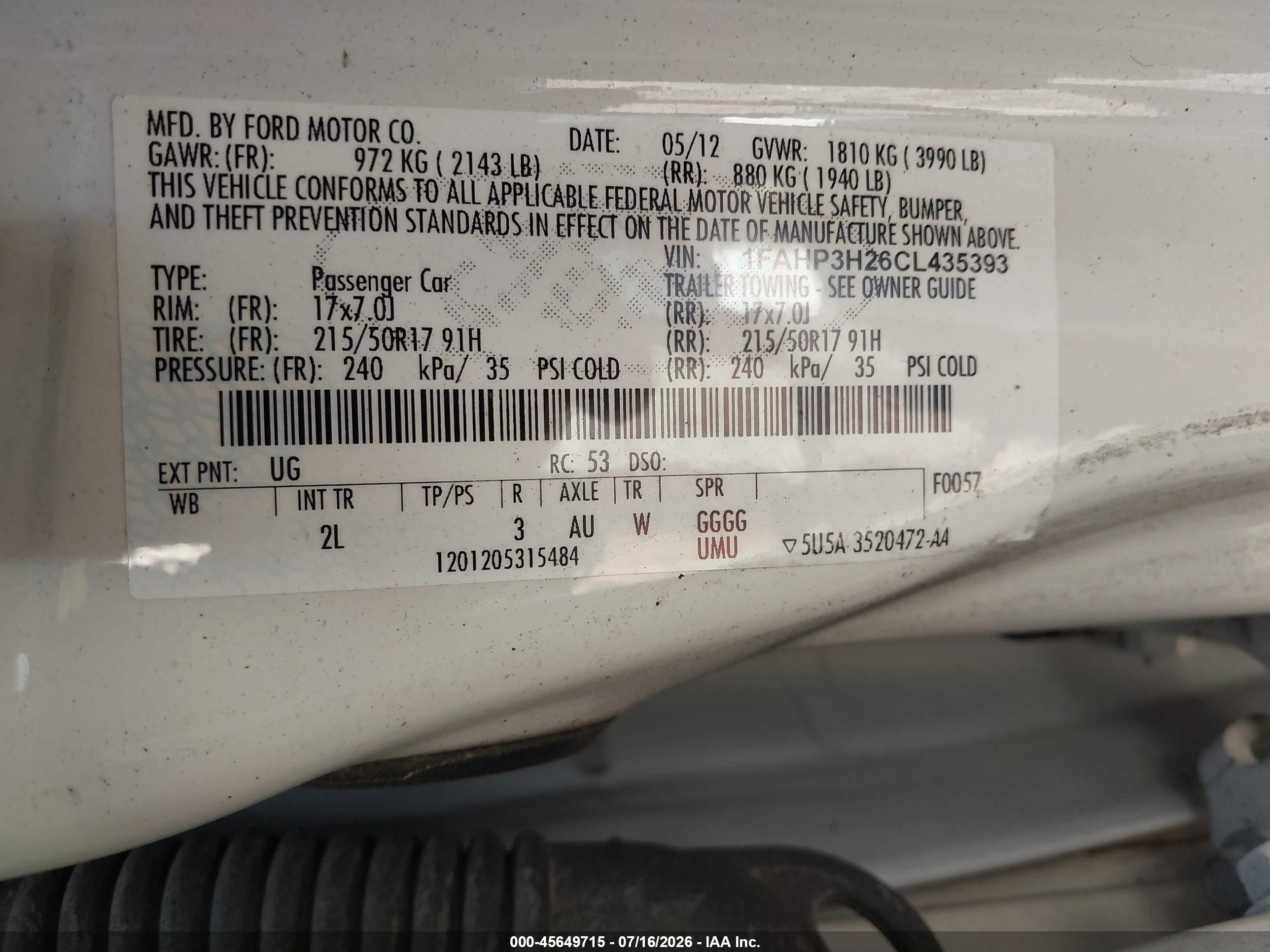 2012 Ford Focus Sel Белый vin: 1FAHP3H26CL435393