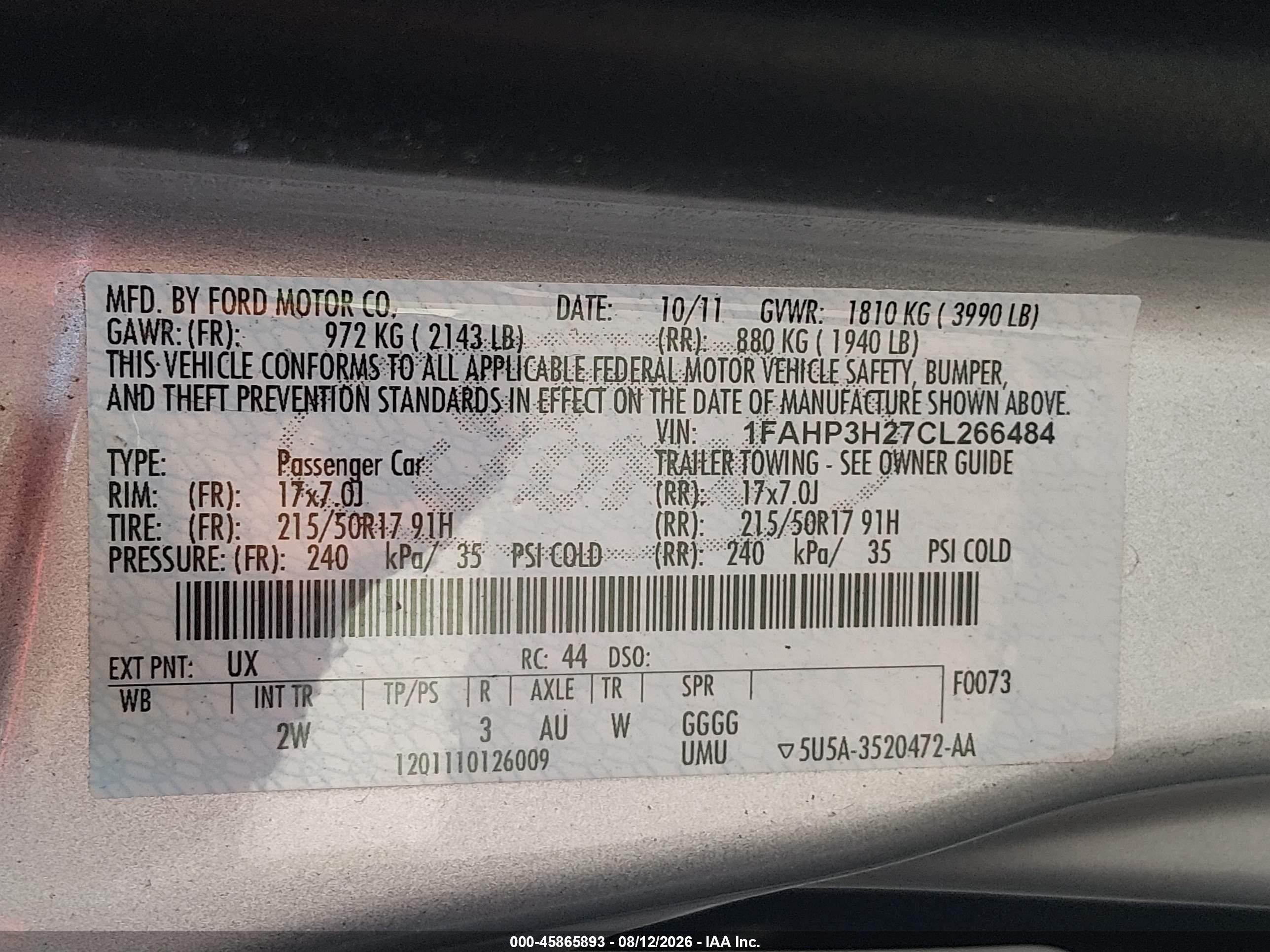 2012 Ford Focus Sel Silver vin: 1FAHP3H27CL266484