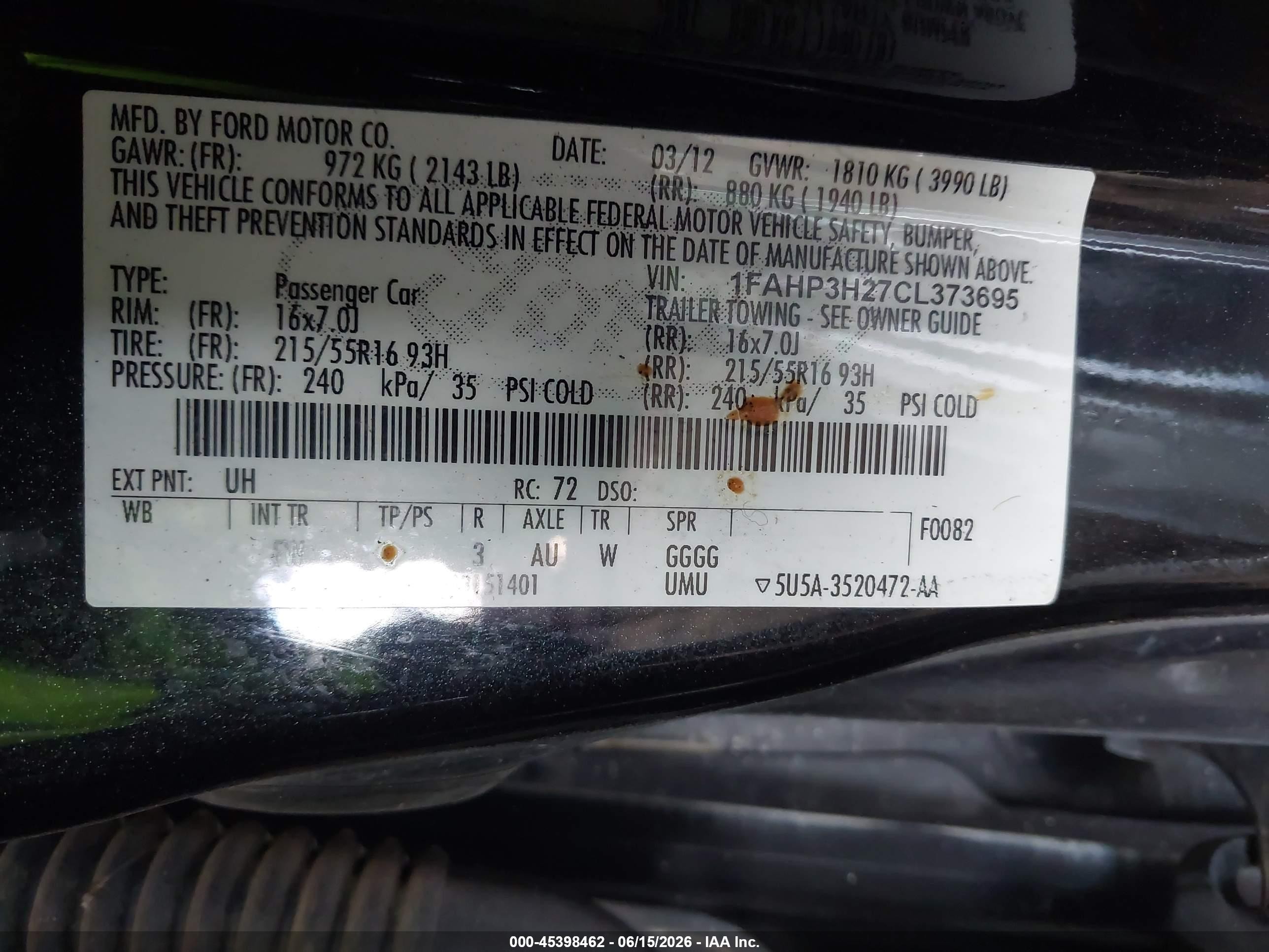 2012 Ford Focus Sel Black vin: 1FAHP3H27CL373695