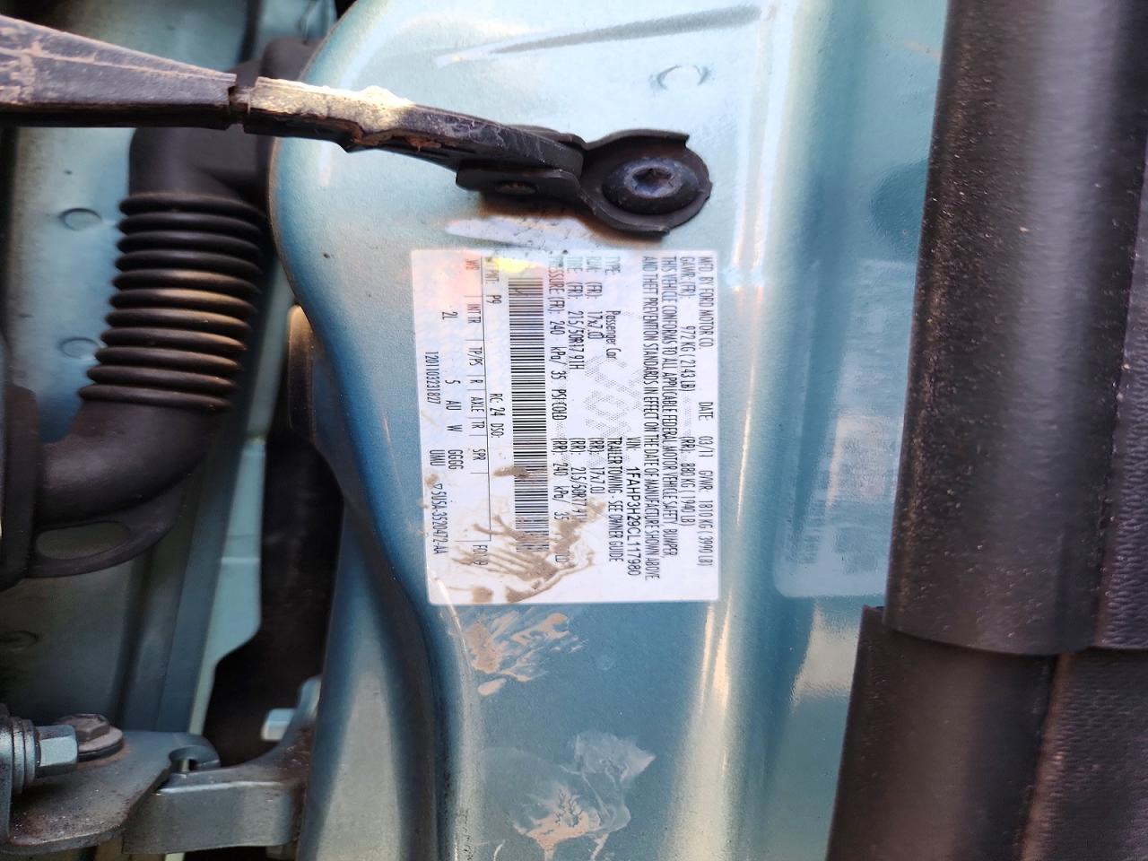 2012 Ford Focus Sel Teal vin: 1FAHP3H29CL117980