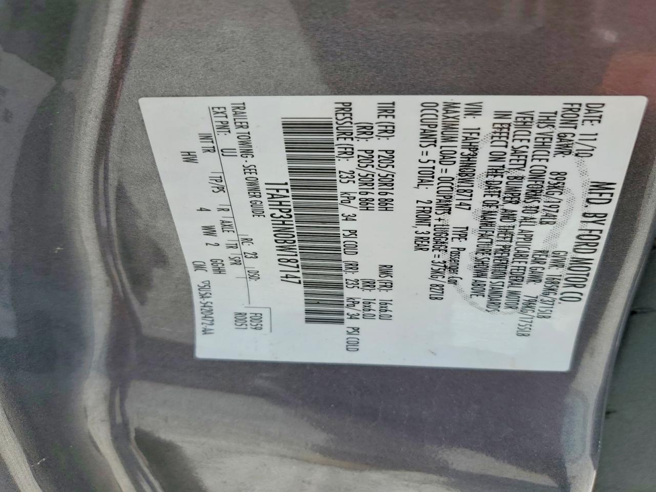 2011 Ford Focus Sel Серый vin: 1FAHP3HN0BW187147