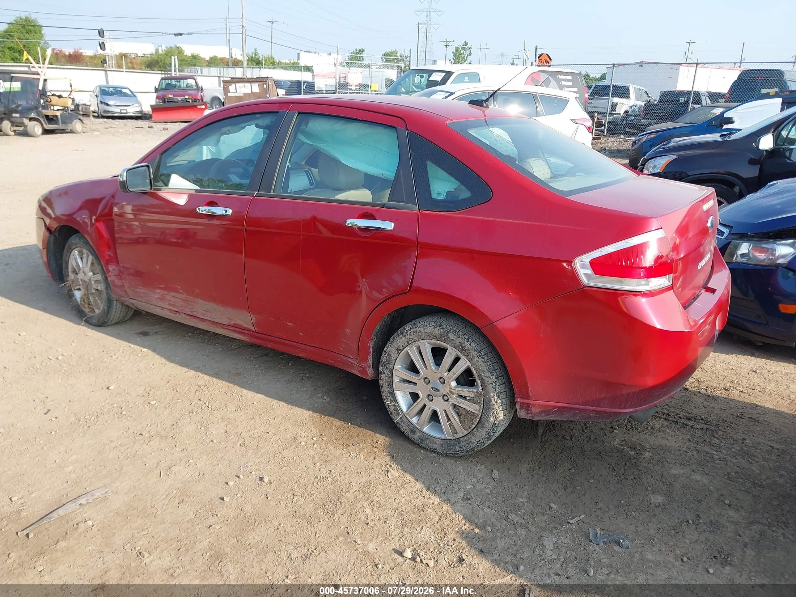2010 Ford Focus Sel Red vin: 1FAHP3HN3AW172947
