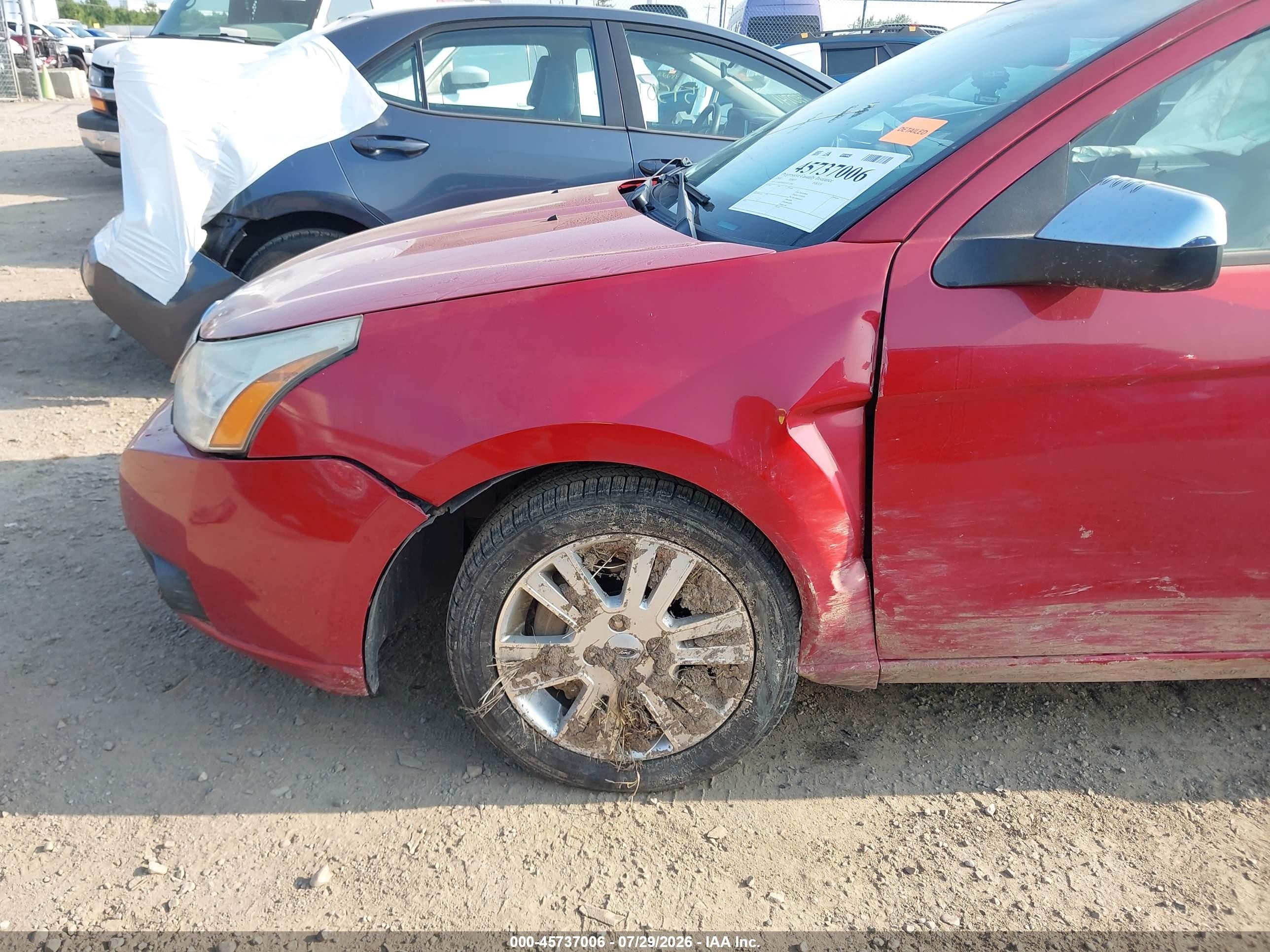 2010 Ford Focus Sel Red vin: 1FAHP3HN3AW172947