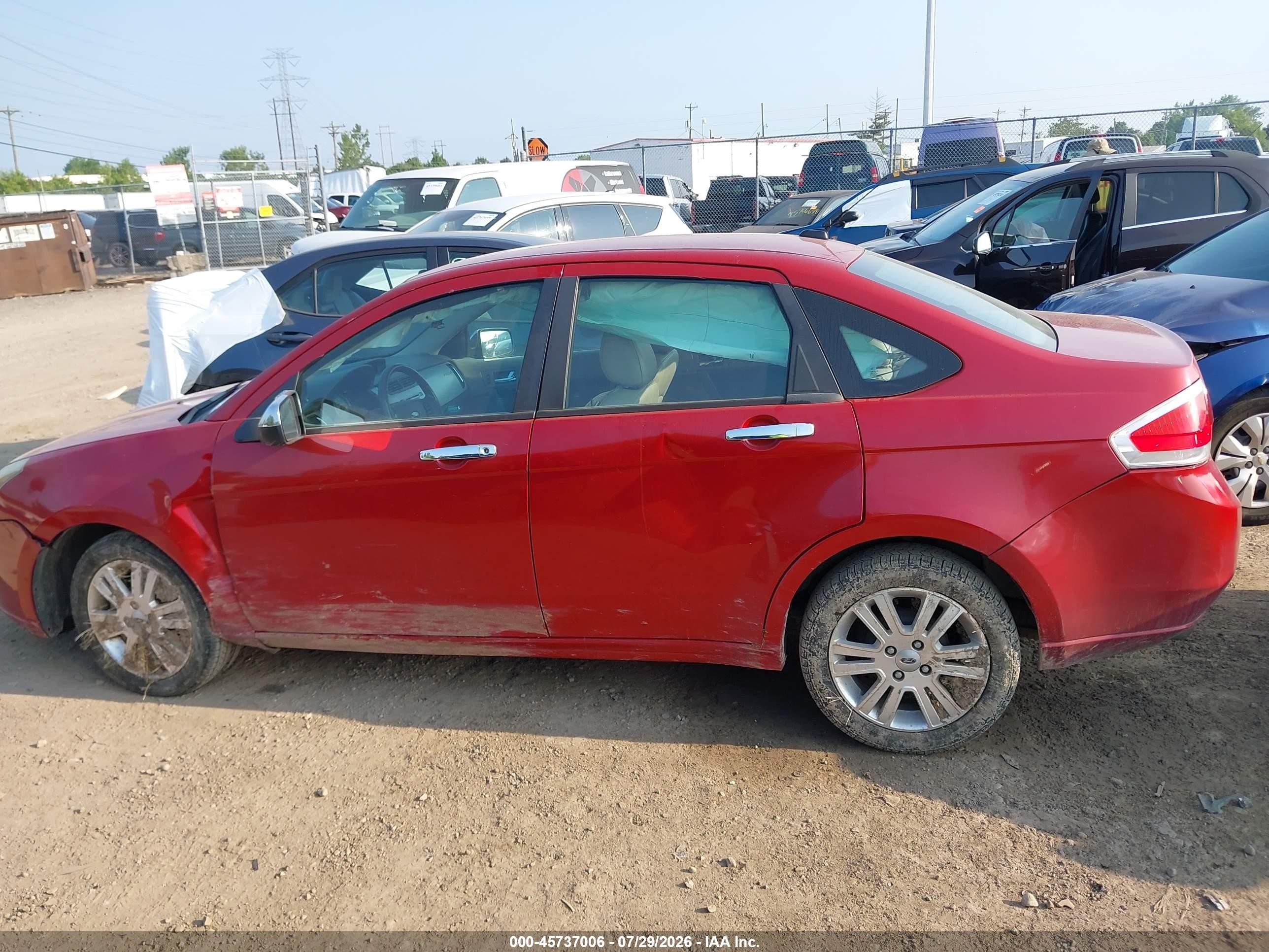 2010 Ford Focus Sel Red vin: 1FAHP3HN3AW172947