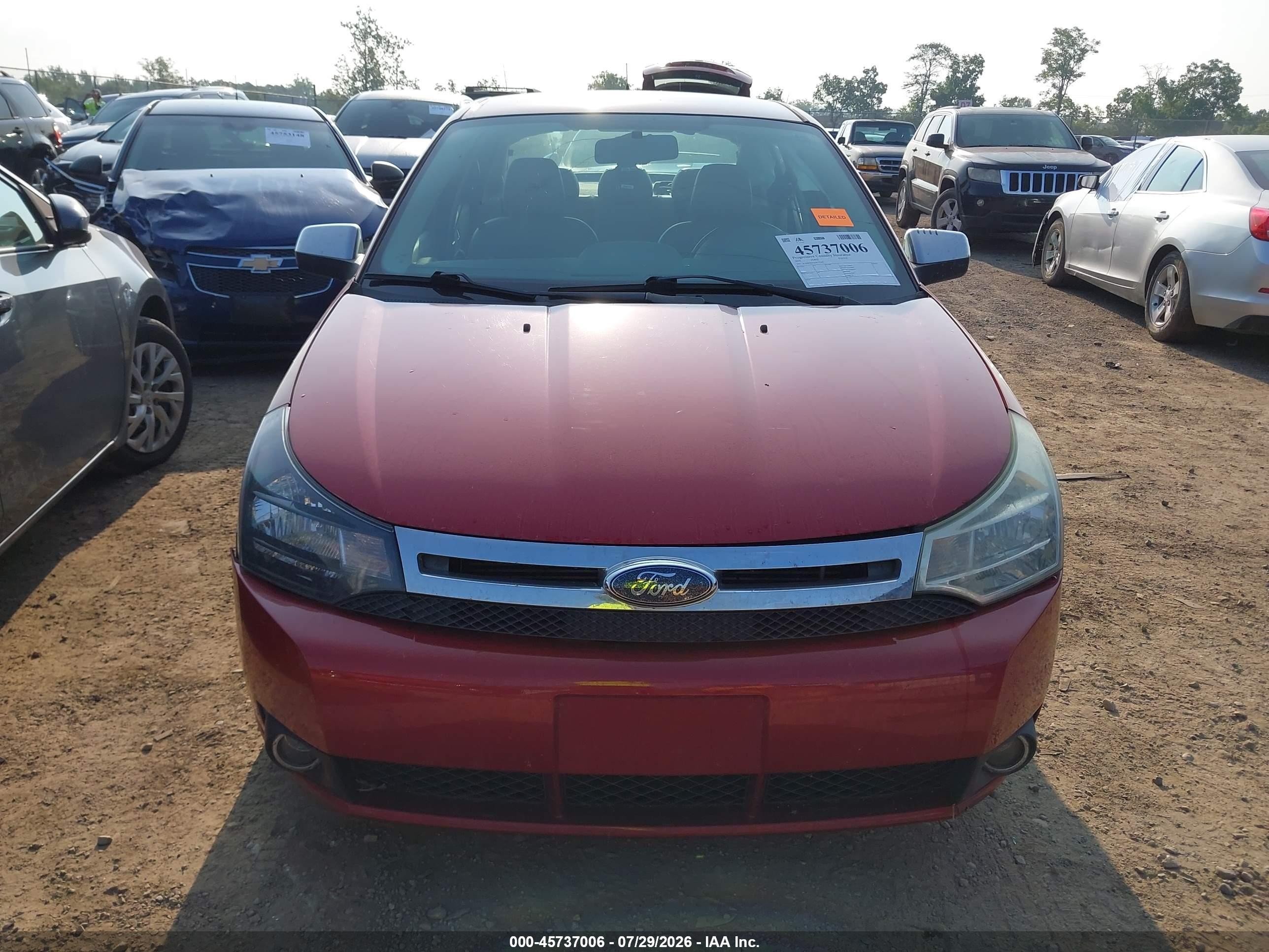 2010 Ford Focus Sel Red vin: 1FAHP3HN3AW172947