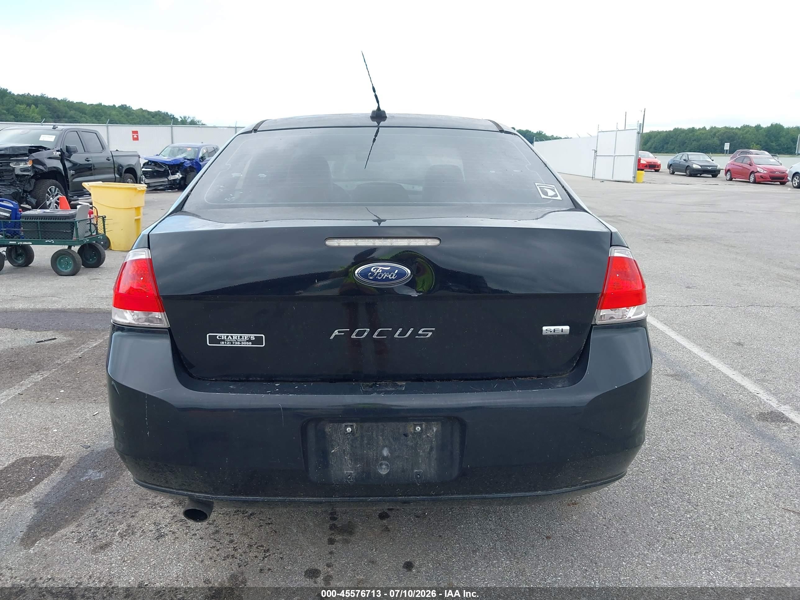 2010 Ford Focus Sel Black vin: 1FAHP3HN4AW129640