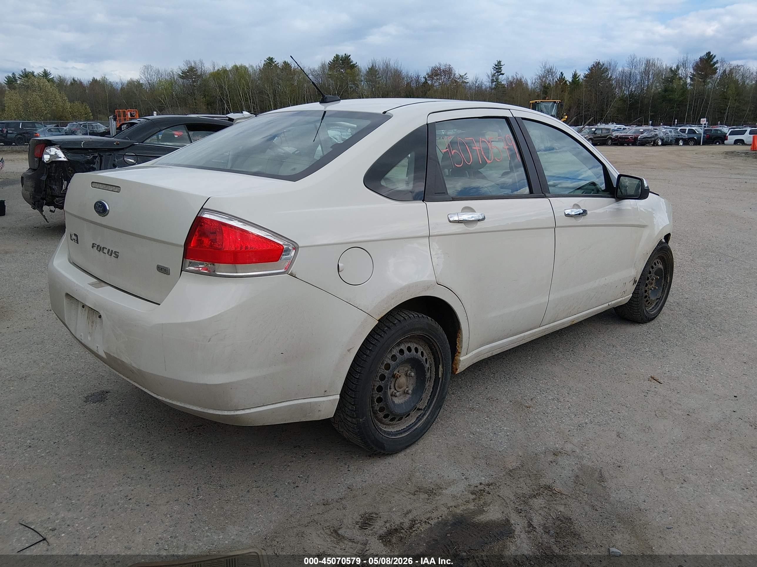 2010 Ford Focus Sel Cream vin: 1FAHP3HN6AW199446
