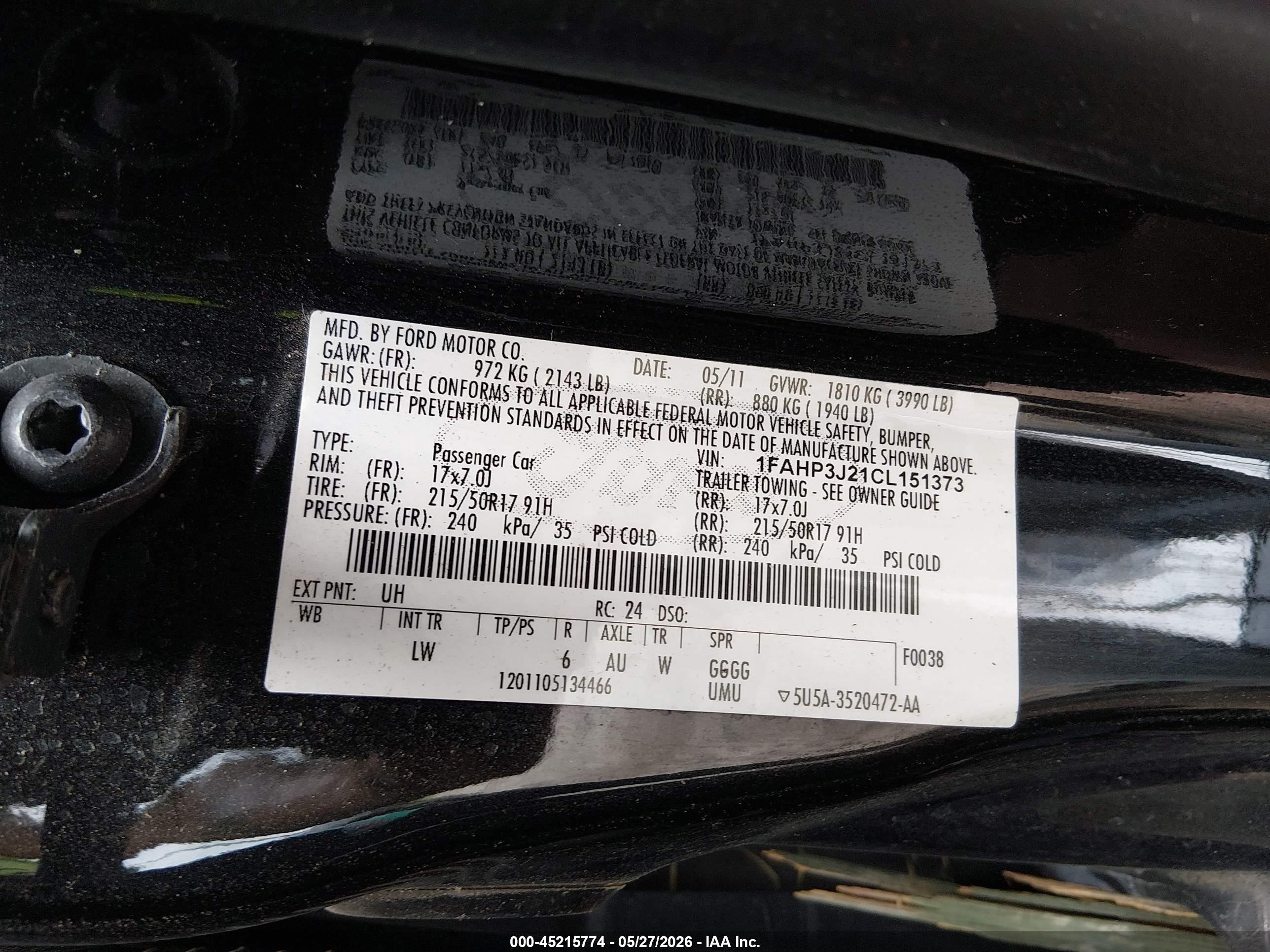2012 Ford Focus Titanium Black vin: 1FAHP3J21CL151373