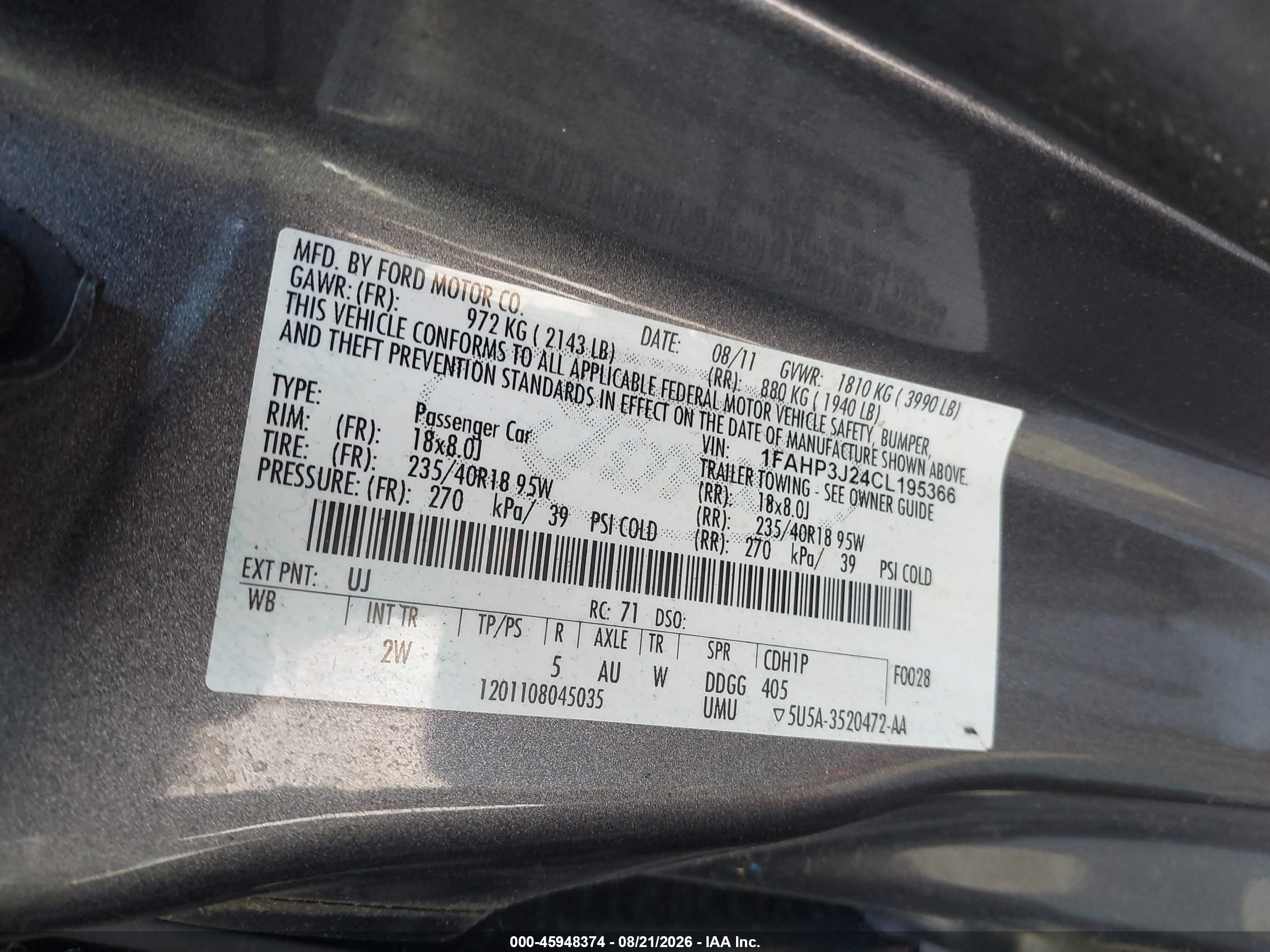 2012 Ford Focus Titanium Gray vin: 1FAHP3J24CL195366