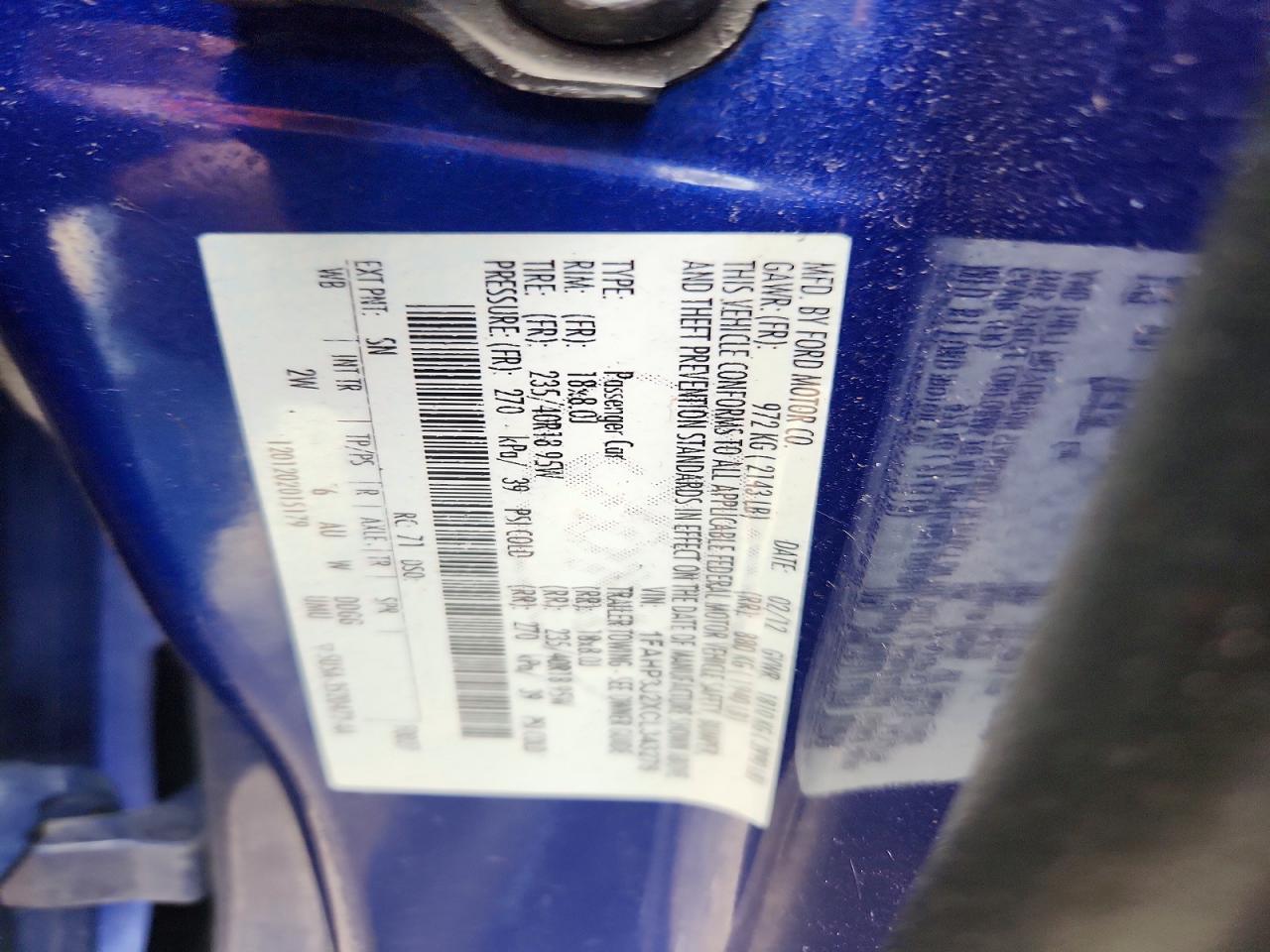 2012 Ford Focus Titanium Blue vin: 1FAHP3J2XCL343276