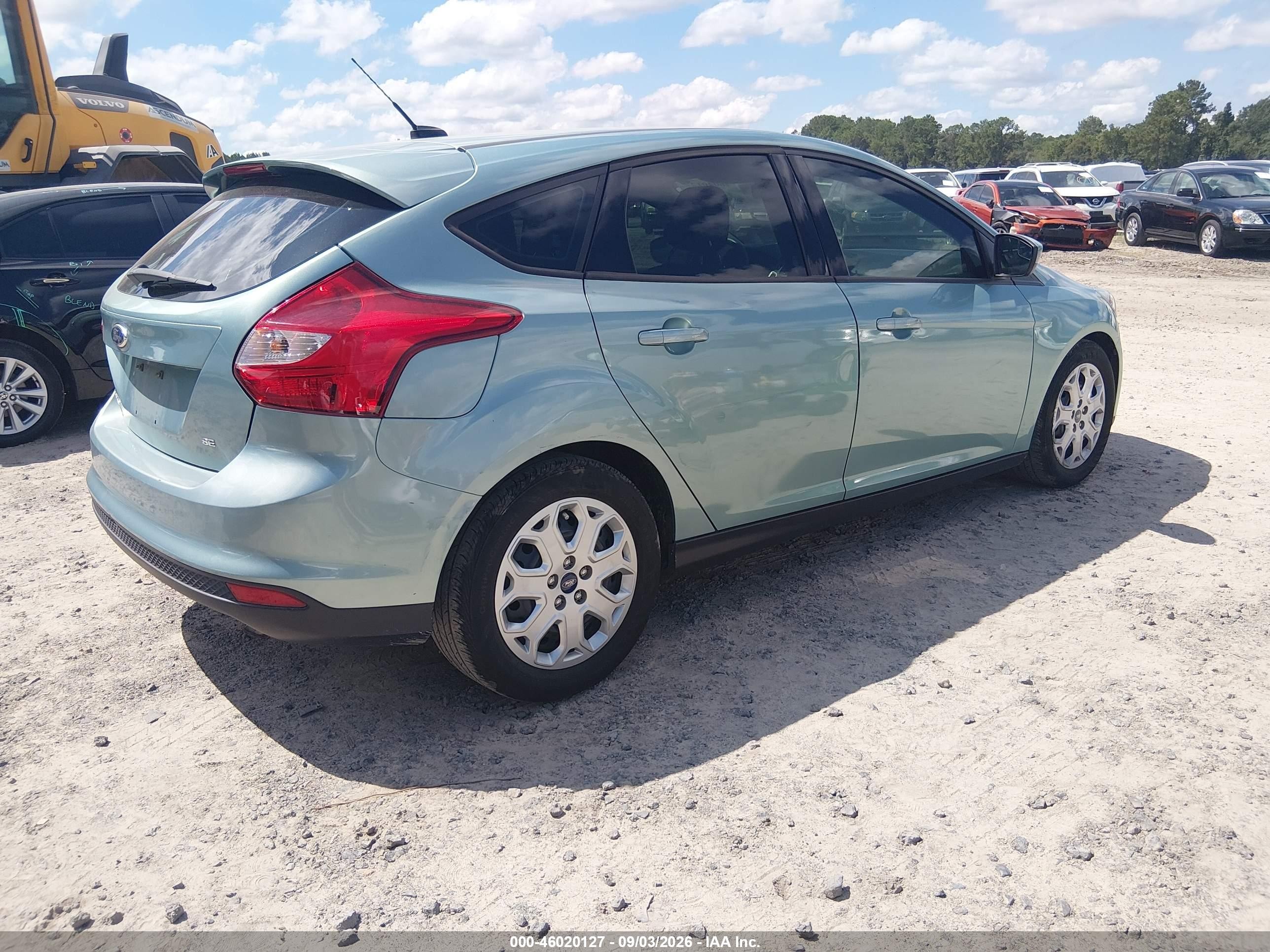 2012 Ford Focus Se Light Blue vin: 1FAHP3K20CL182712