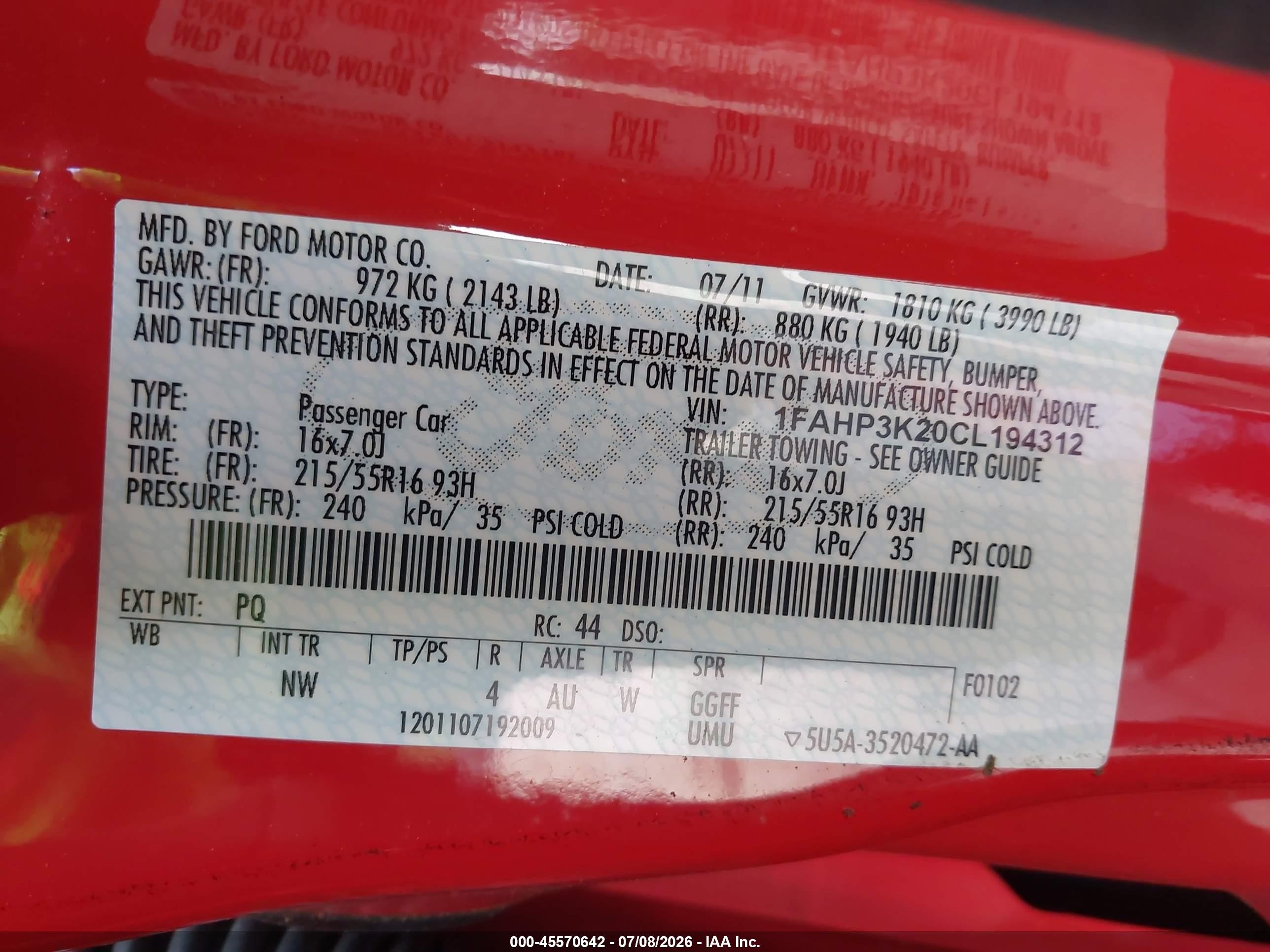 2012 Ford Focus Se Красный vin: 1FAHP3K20CL194312