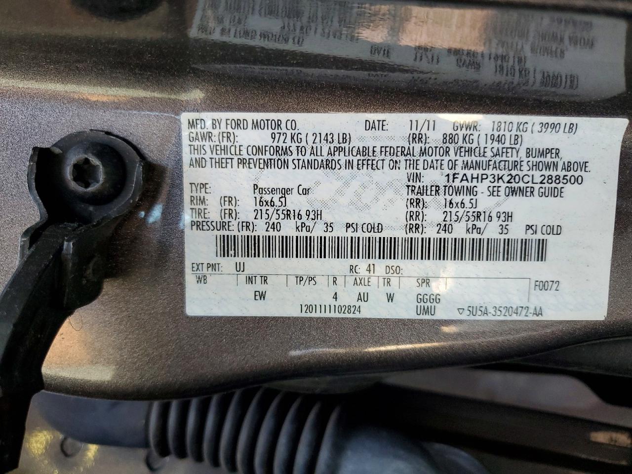 2012 Ford Focus Se Gray vin: 1FAHP3K20CL288500