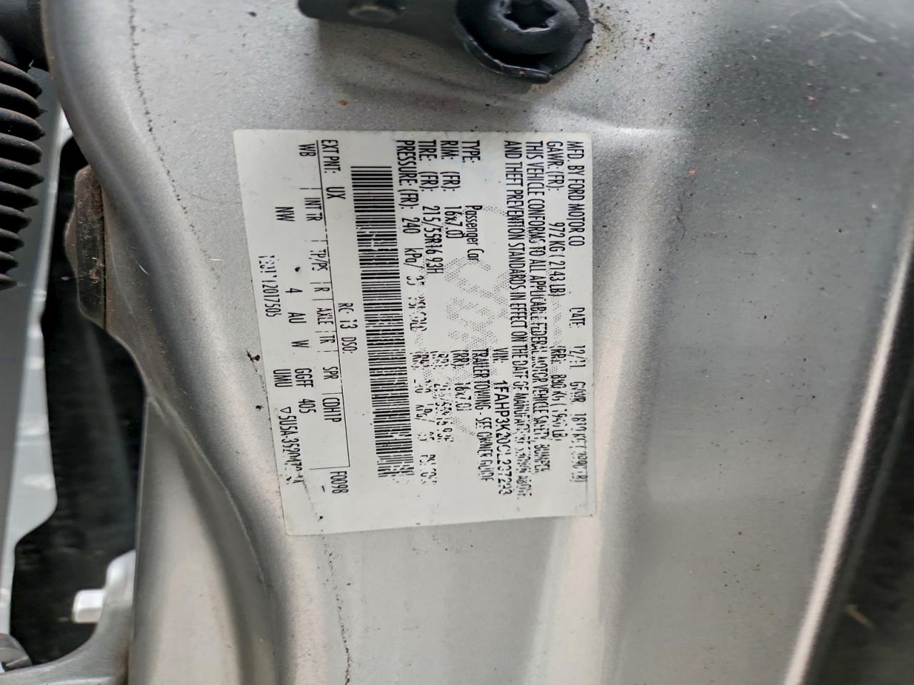2012 Ford Focus Se Silver vin: 1FAHP3K20CL297293