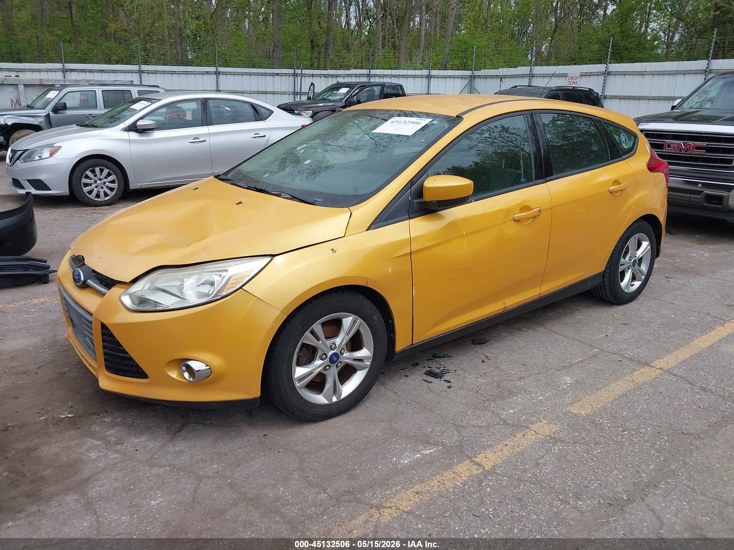 2012 Ford Focus Se Желтый vin: 1FAHP3K20CL299982