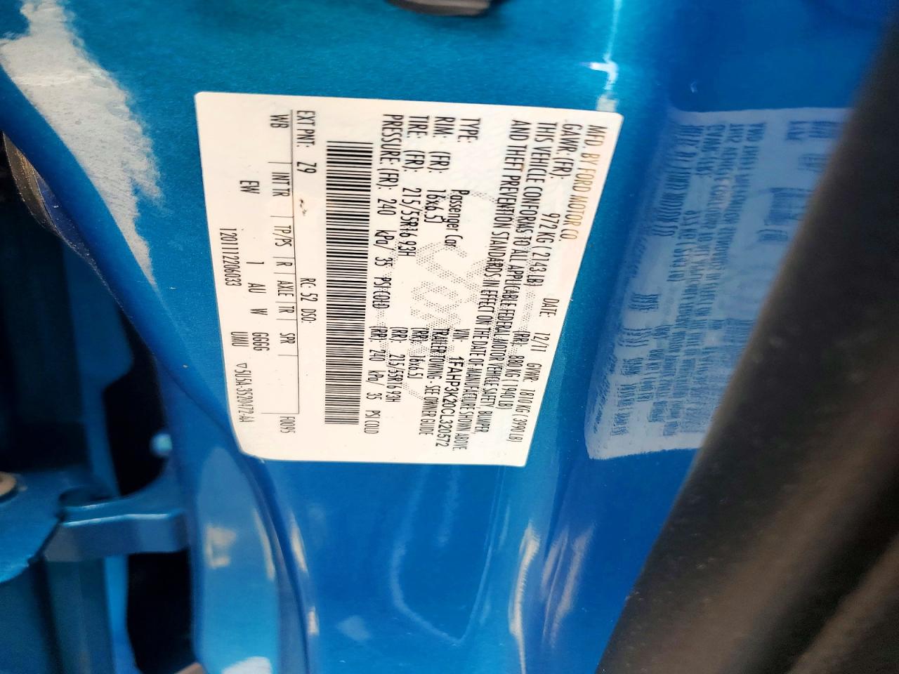 2012 Ford Focus Se Blue vin: 1FAHP3K20CL320572