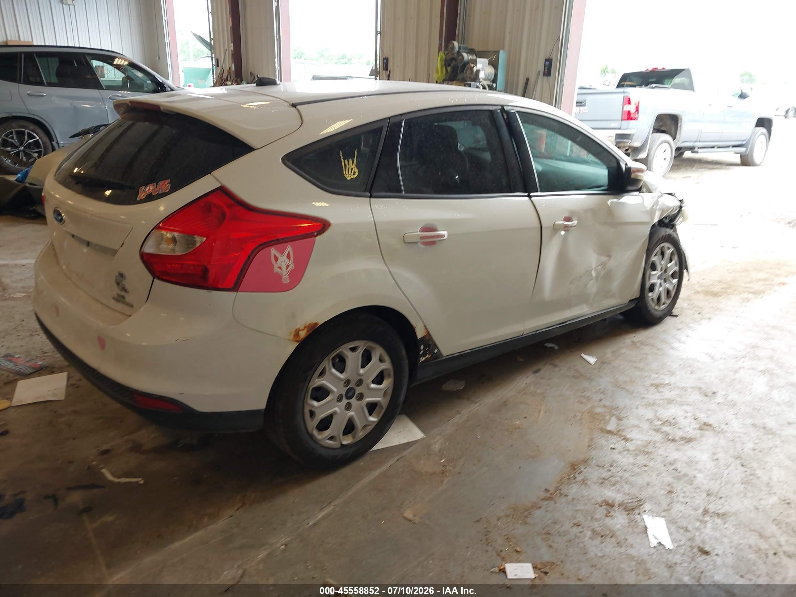 2012 Ford Focus Se White vin: 1FAHP3K20CL364412
