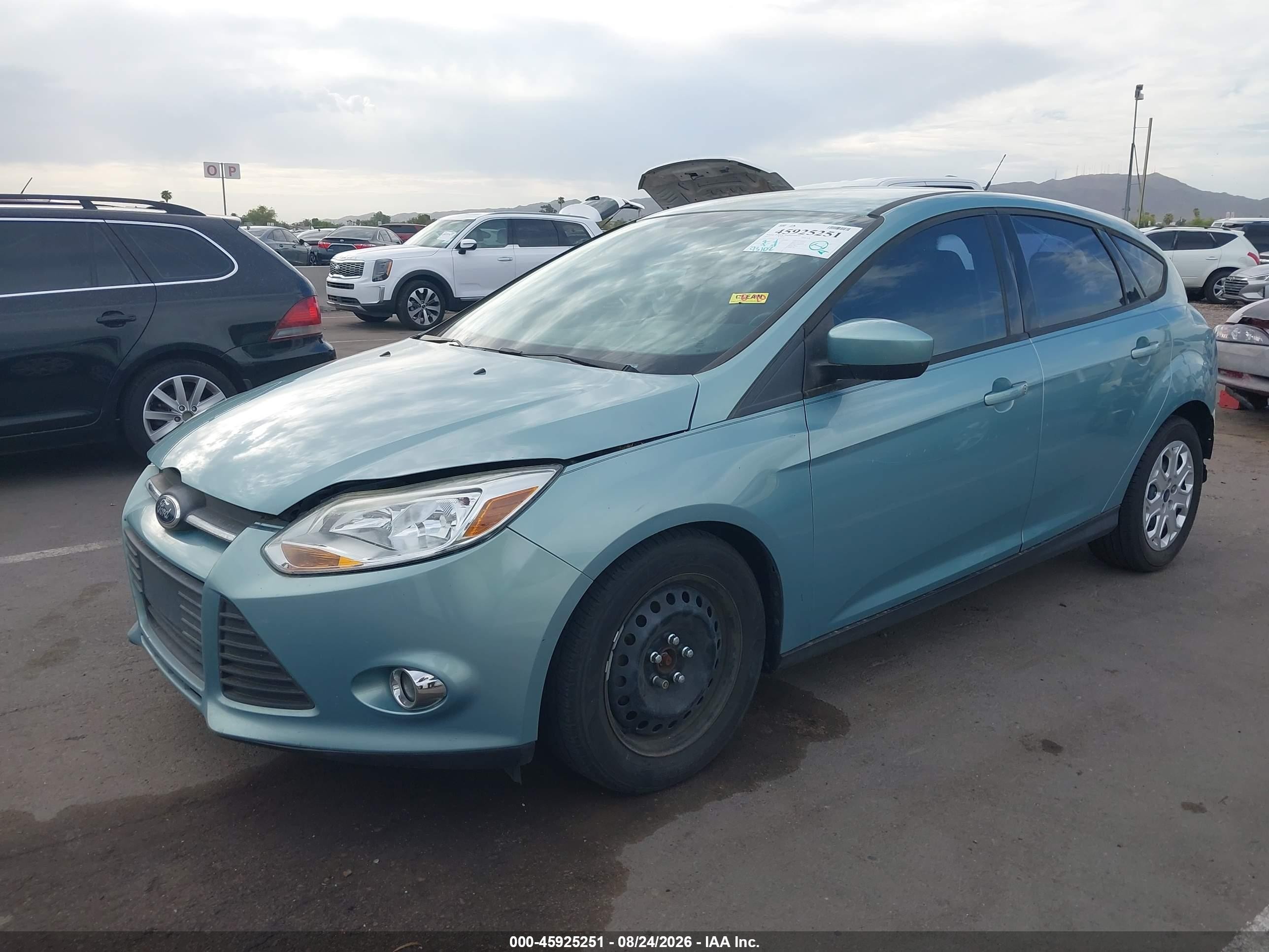 2012 Ford Focus Se Turquoise vin: 1FAHP3K20CL423216