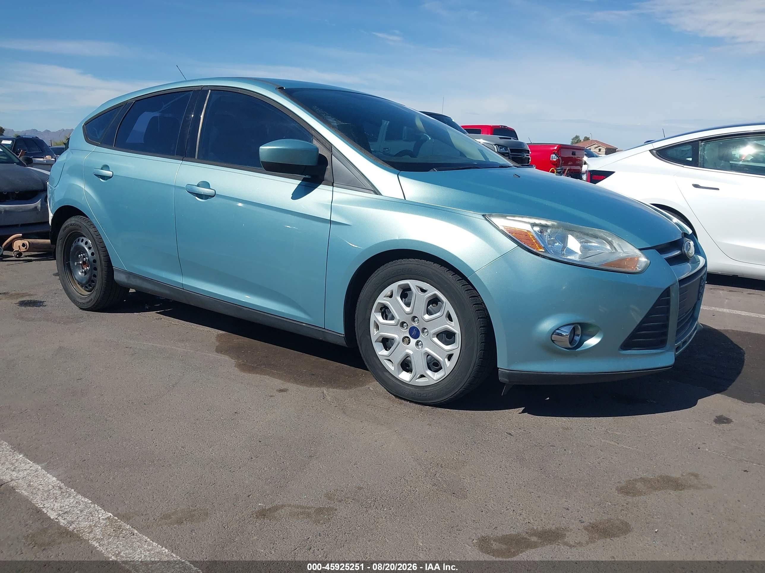 2012 Ford Focus Se Turquoise vin: 1FAHP3K20CL423216