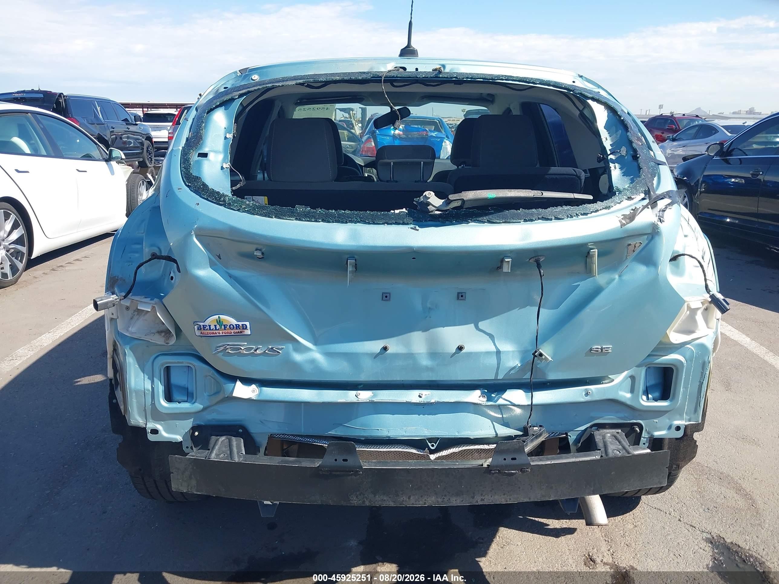 2012 Ford Focus Se Turquoise vin: 1FAHP3K20CL423216