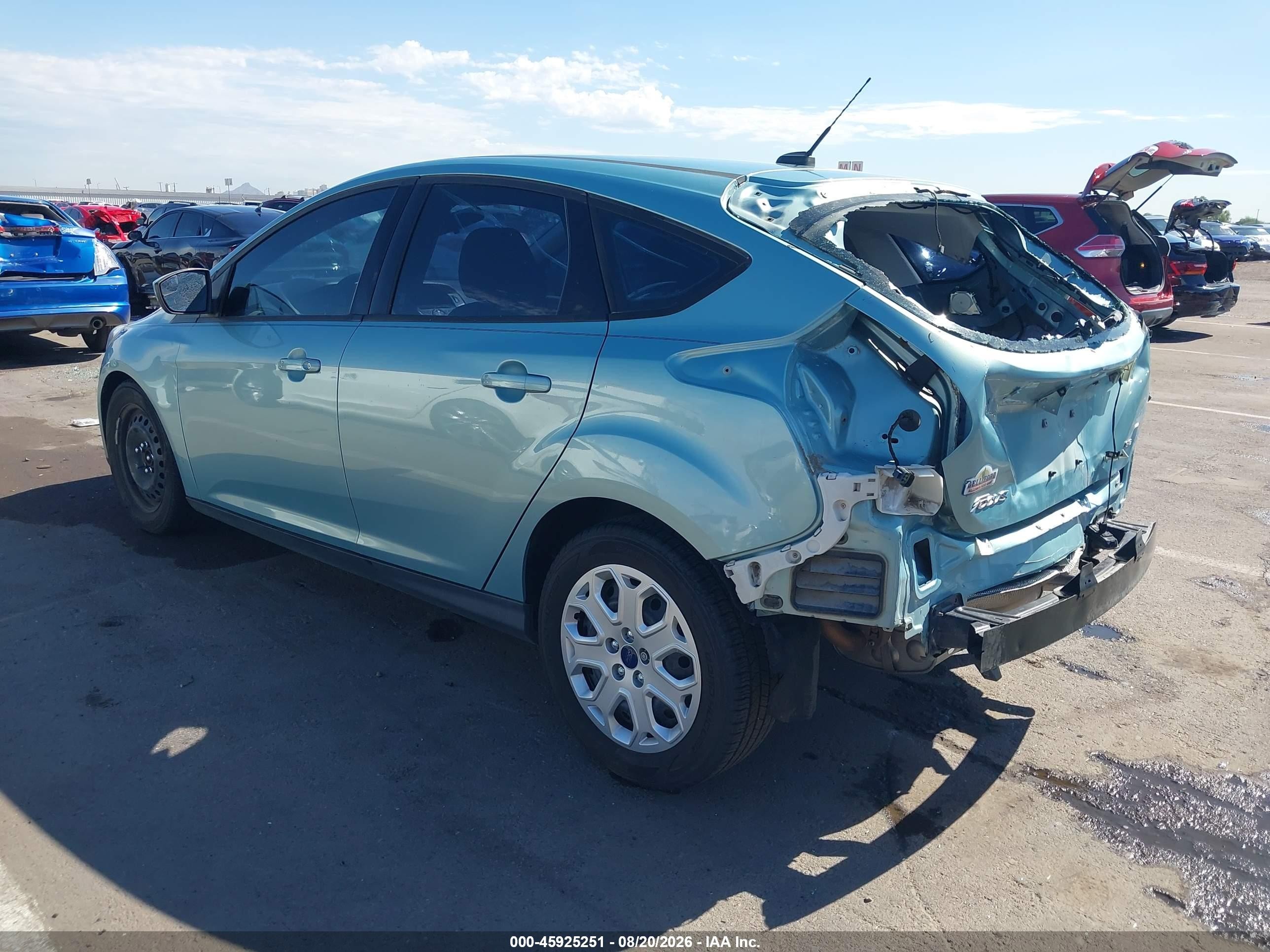 2012 Ford Focus Se Turquoise vin: 1FAHP3K20CL423216