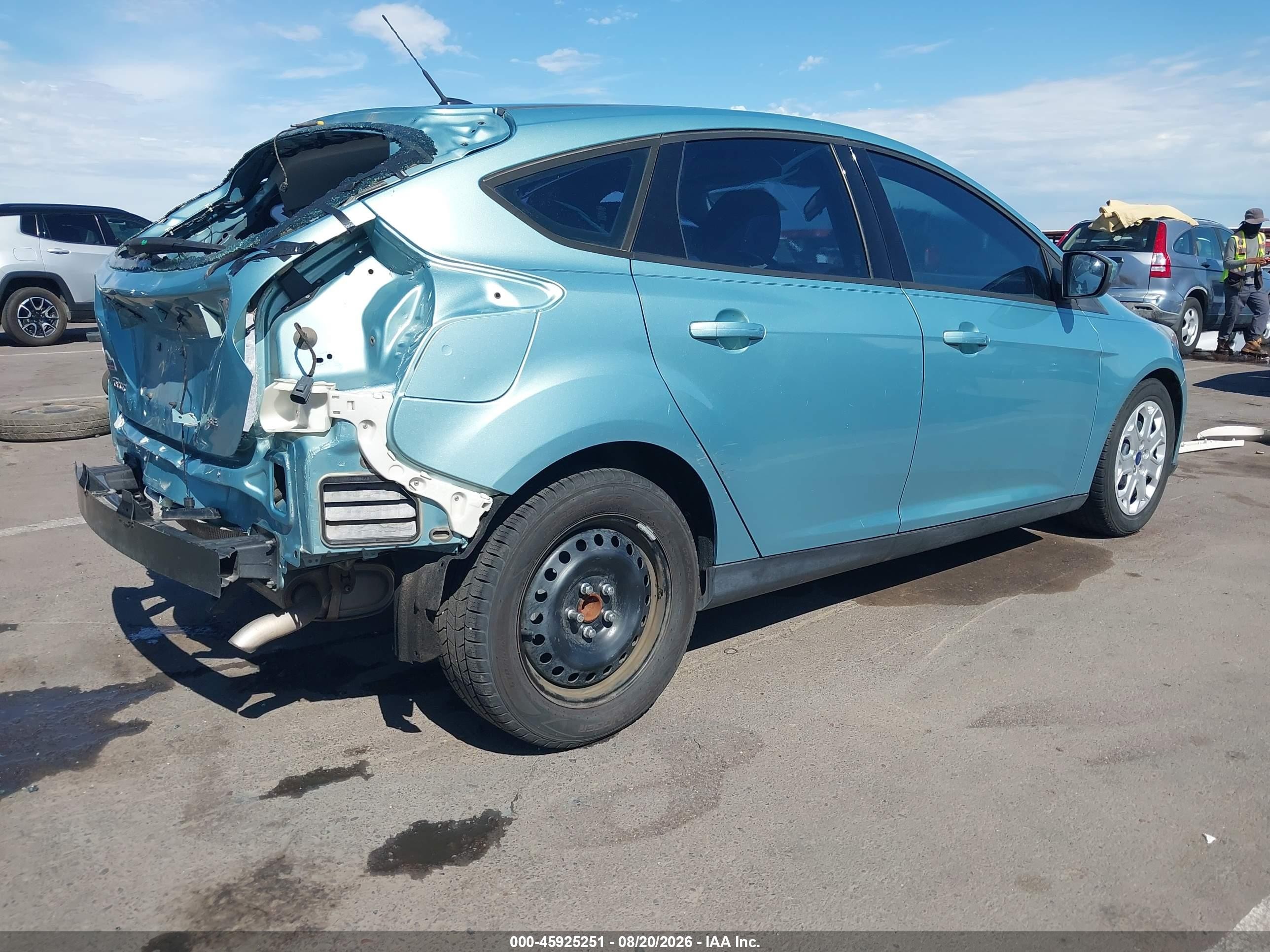 2012 Ford Focus Se Turquoise vin: 1FAHP3K20CL423216