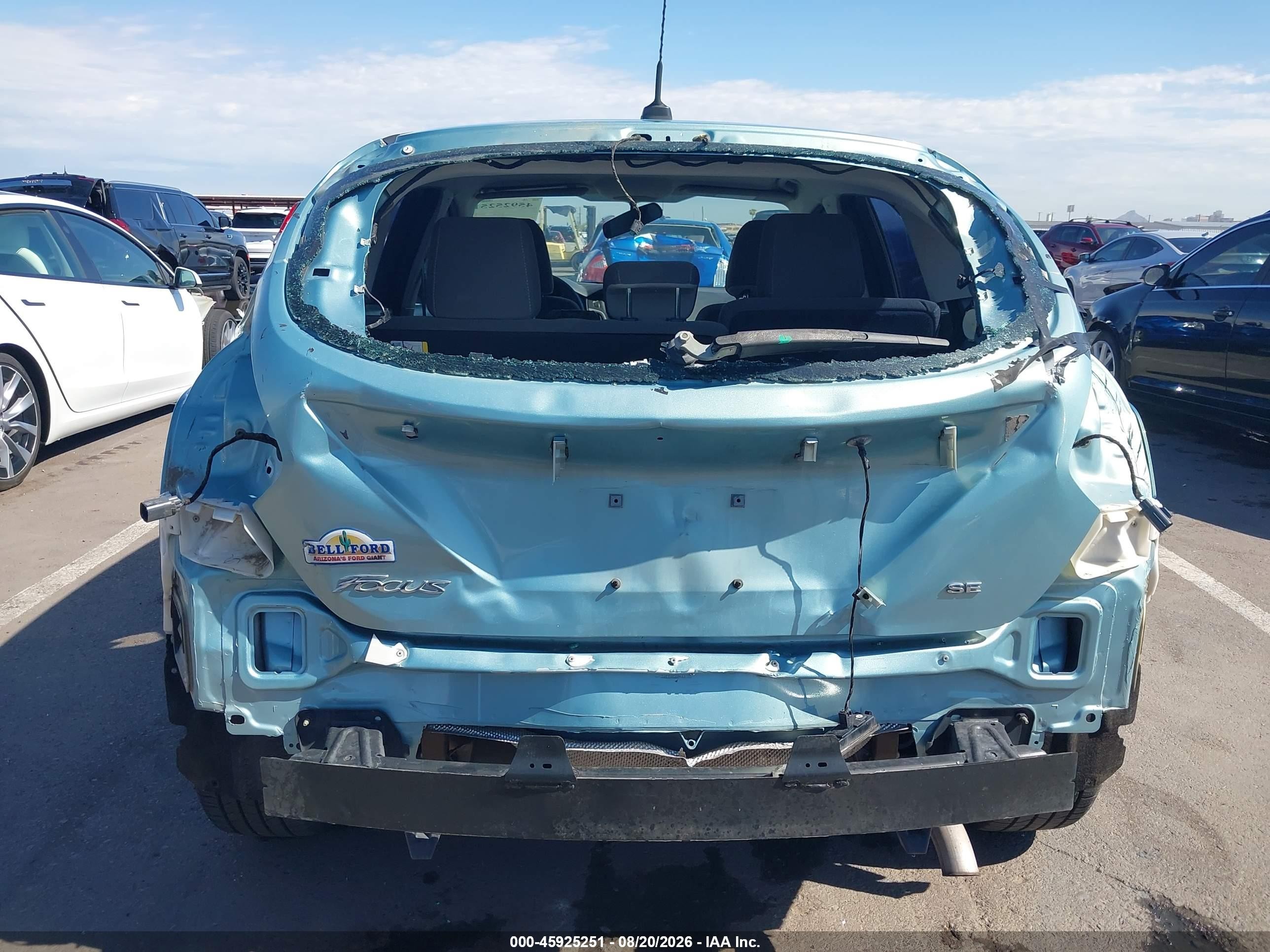 2012 Ford Focus Se Turquoise vin: 1FAHP3K20CL423216