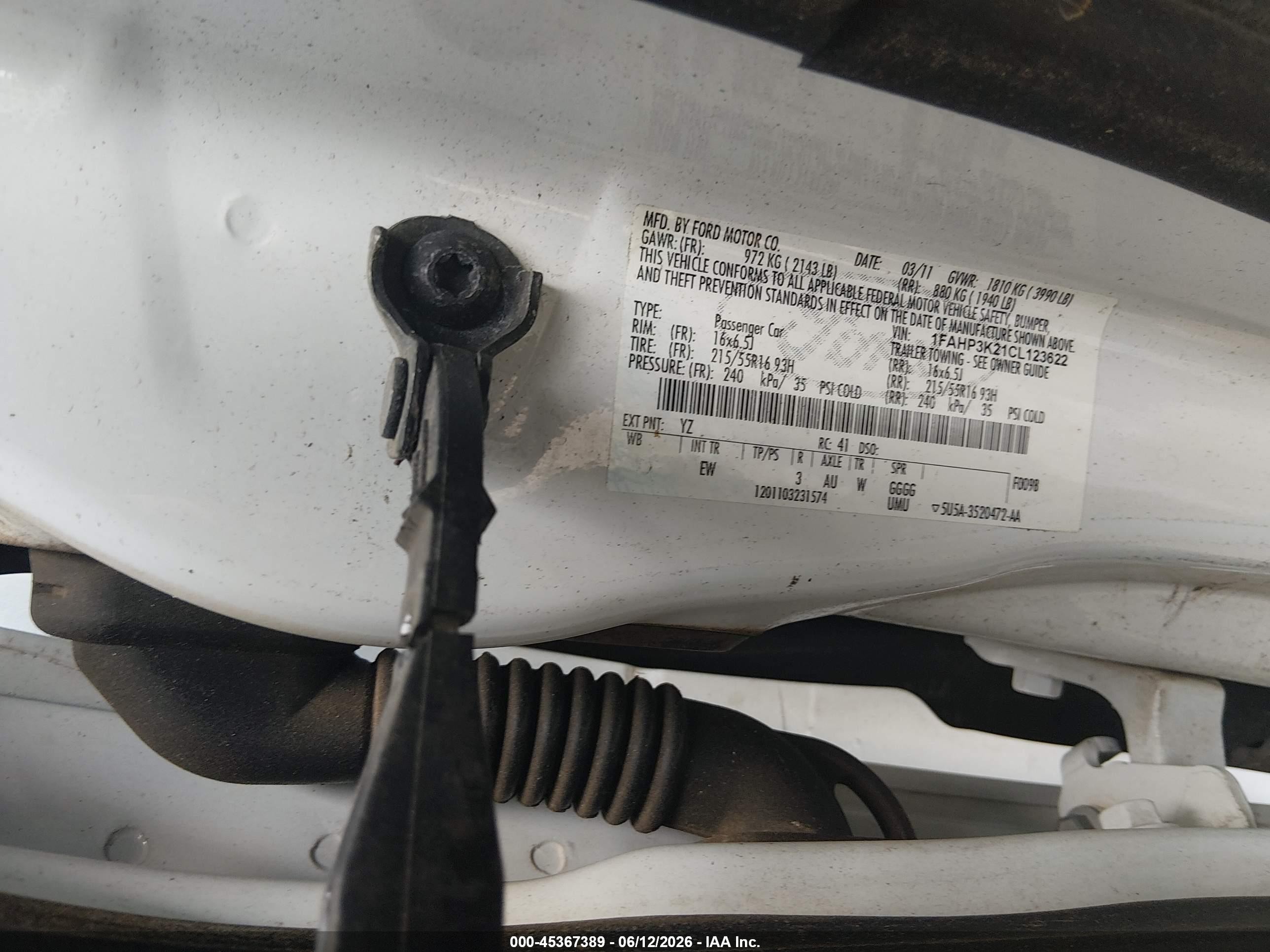 2012 Ford Focus Se White vin: 1FAHP3K21CL123622