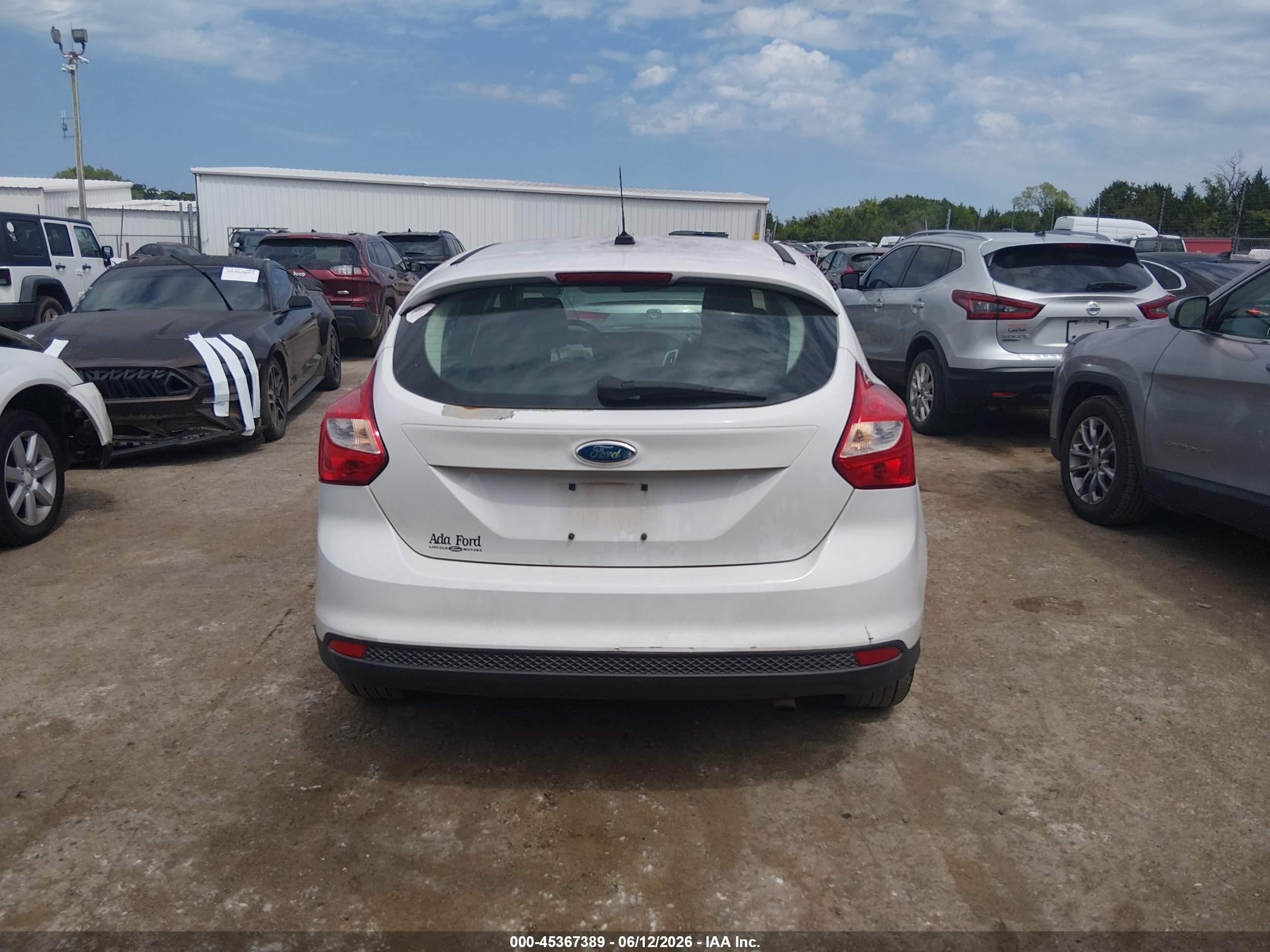 2012 Ford Focus Se White vin: 1FAHP3K21CL123622
