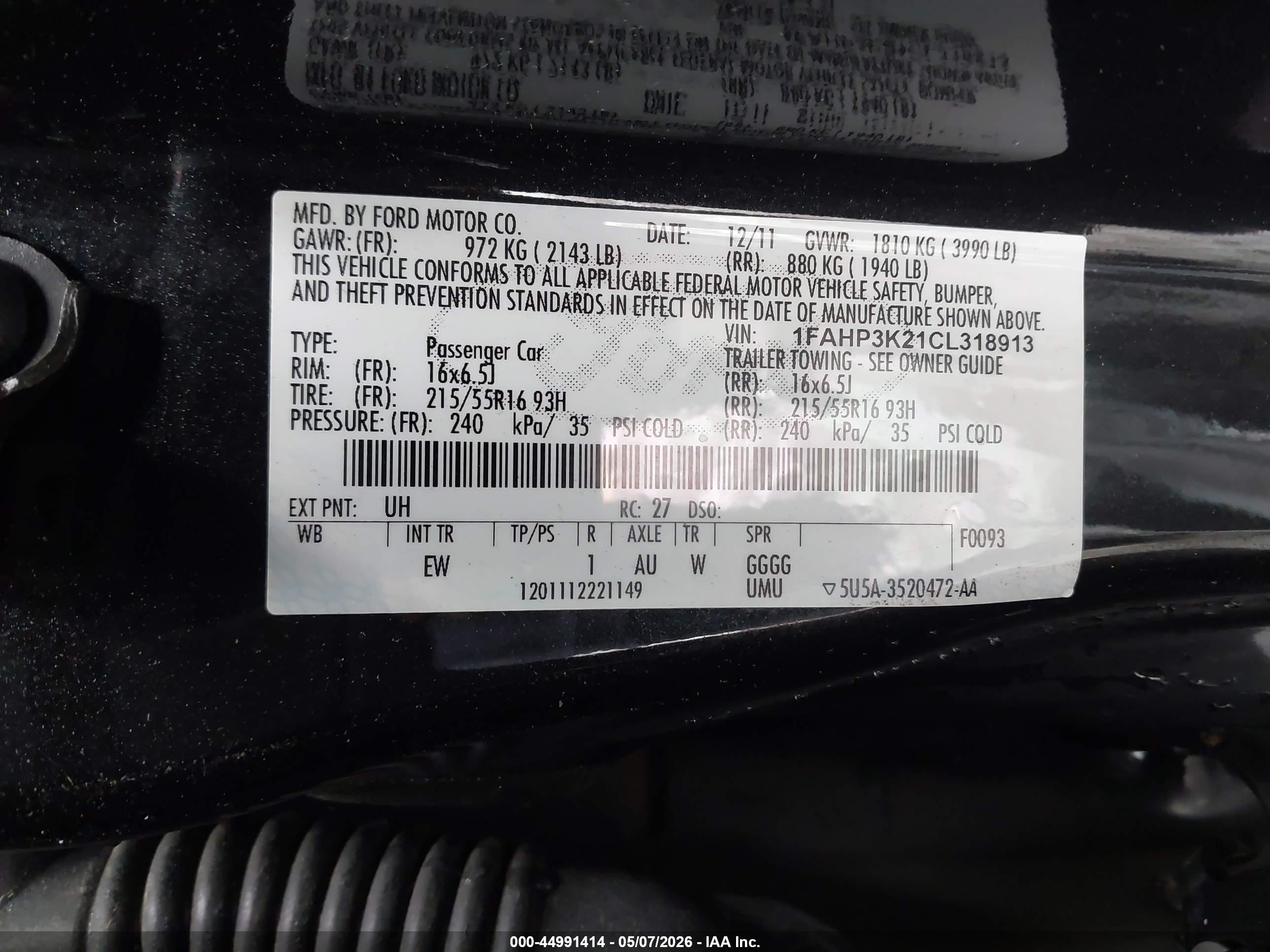 2012 Ford Focus Se Black vin: 1FAHP3K21CL318913