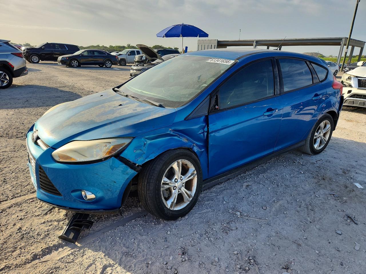 2012 Ford Focus Se Blue vin: 1FAHP3K22CL161036