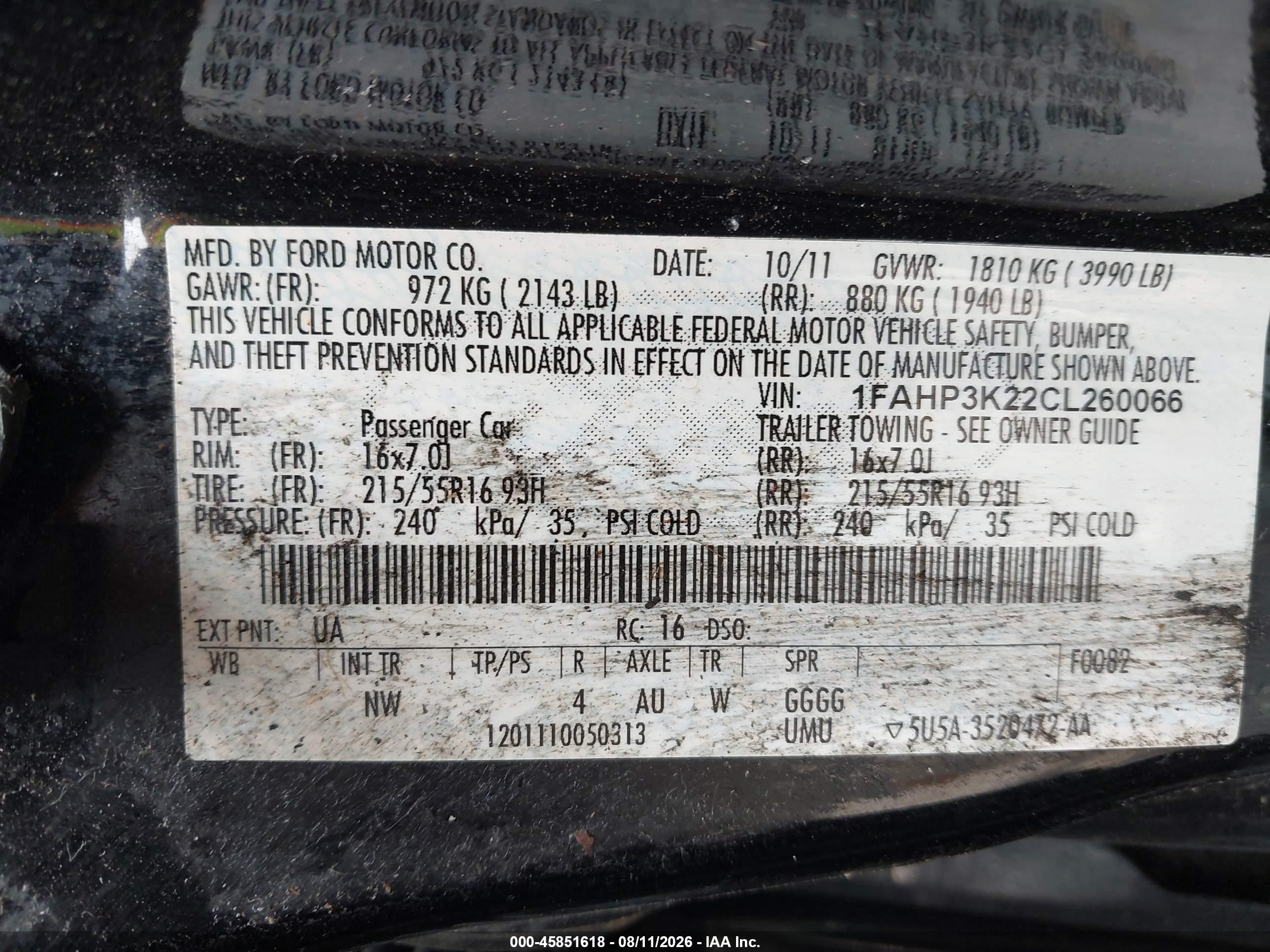 2012 Ford Focus Se Черный vin: 1FAHP3K22CL260066