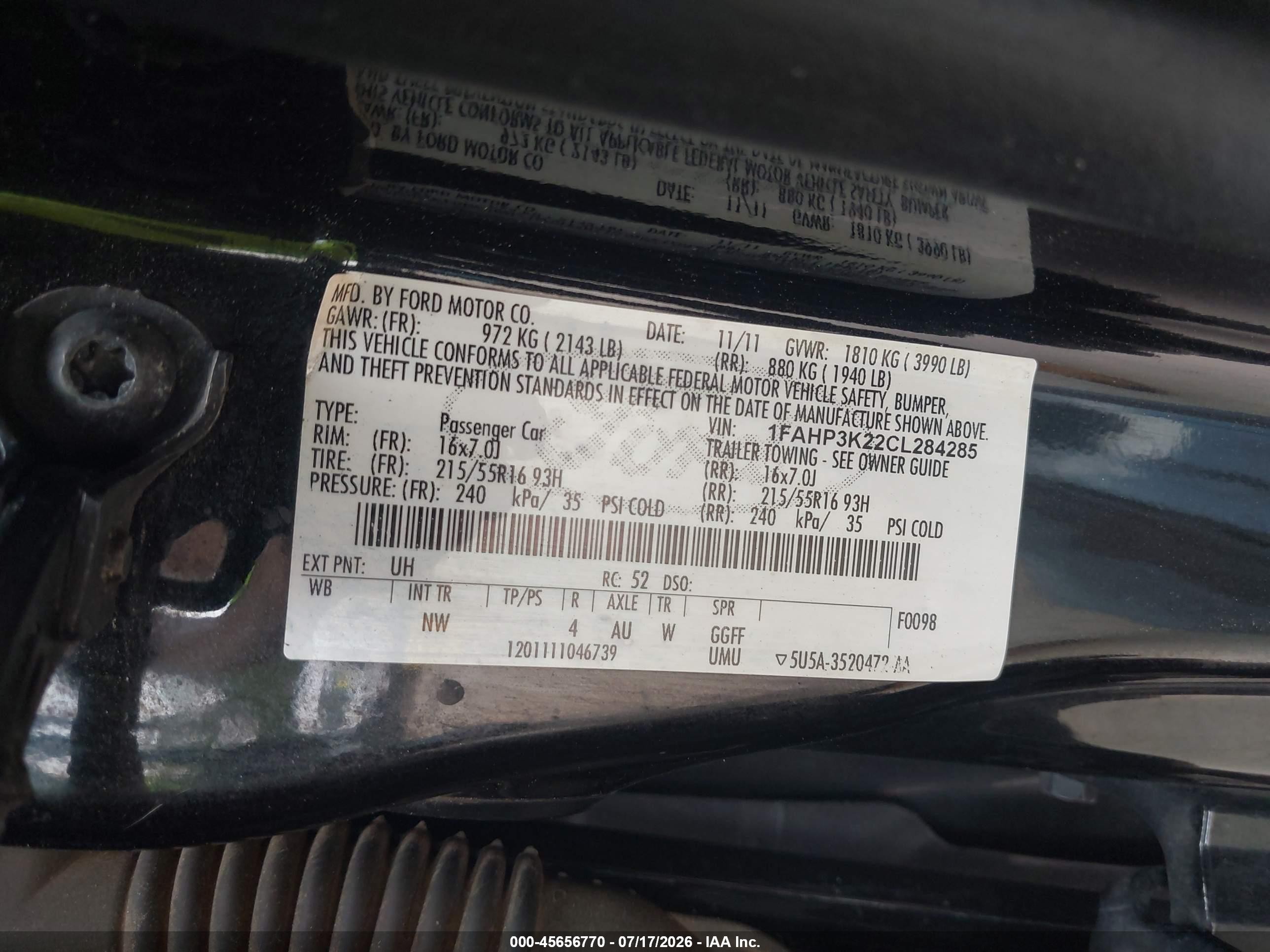 2012 Ford Focus Se Black vin: 1FAHP3K22CL284285