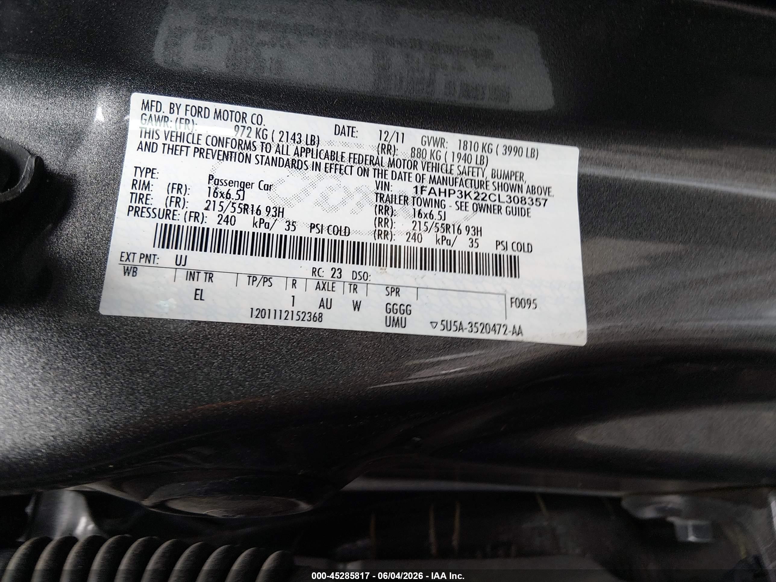 2012 Ford Focus Se Gray vin: 1FAHP3K22CL308357
