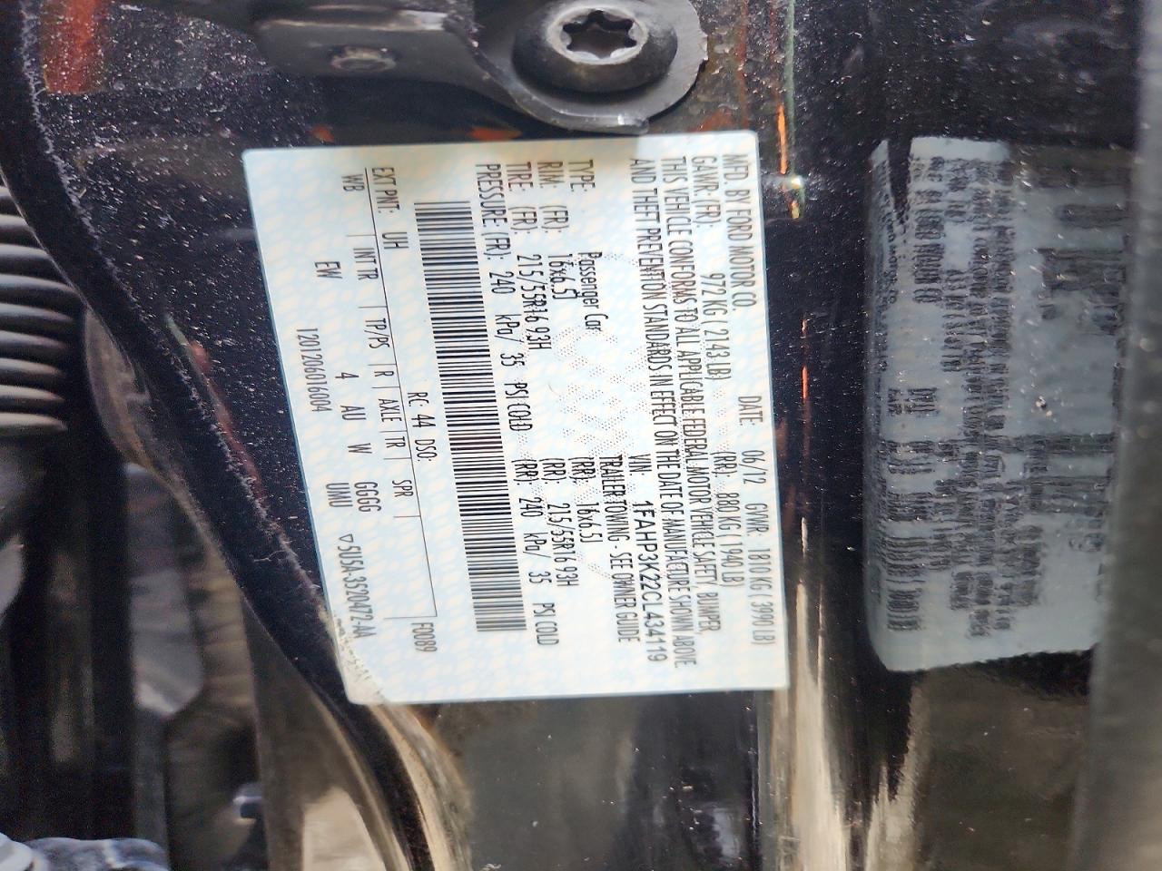 2012 Ford Focus Se Black vin: 1FAHP3K22CL434119