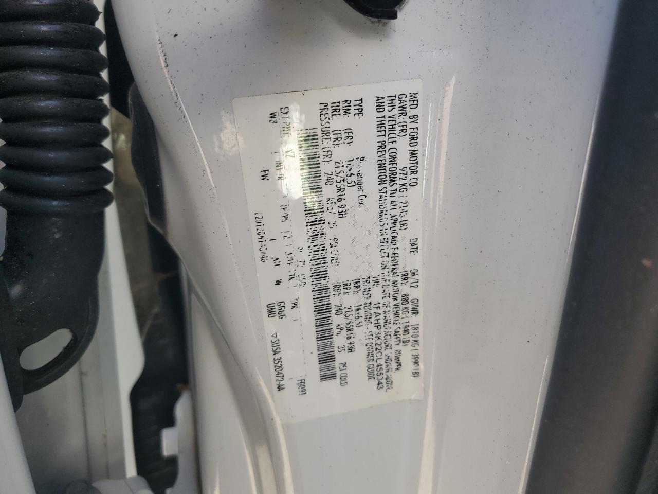 2012 Ford Focus Se White vin: 1FAHP3K22CL455343