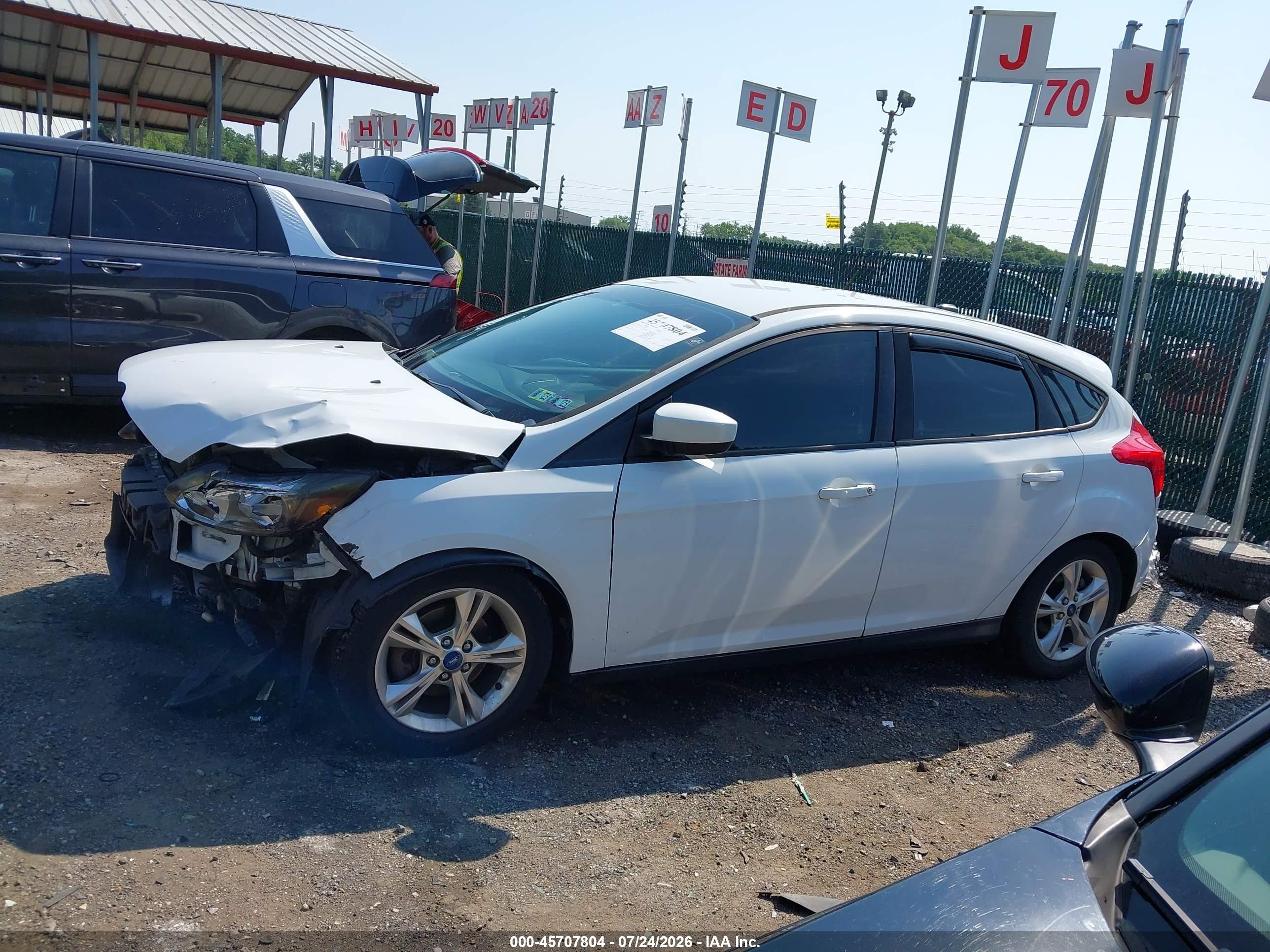 2012 Ford Focus Se White vin: 1FAHP3K23CL182414