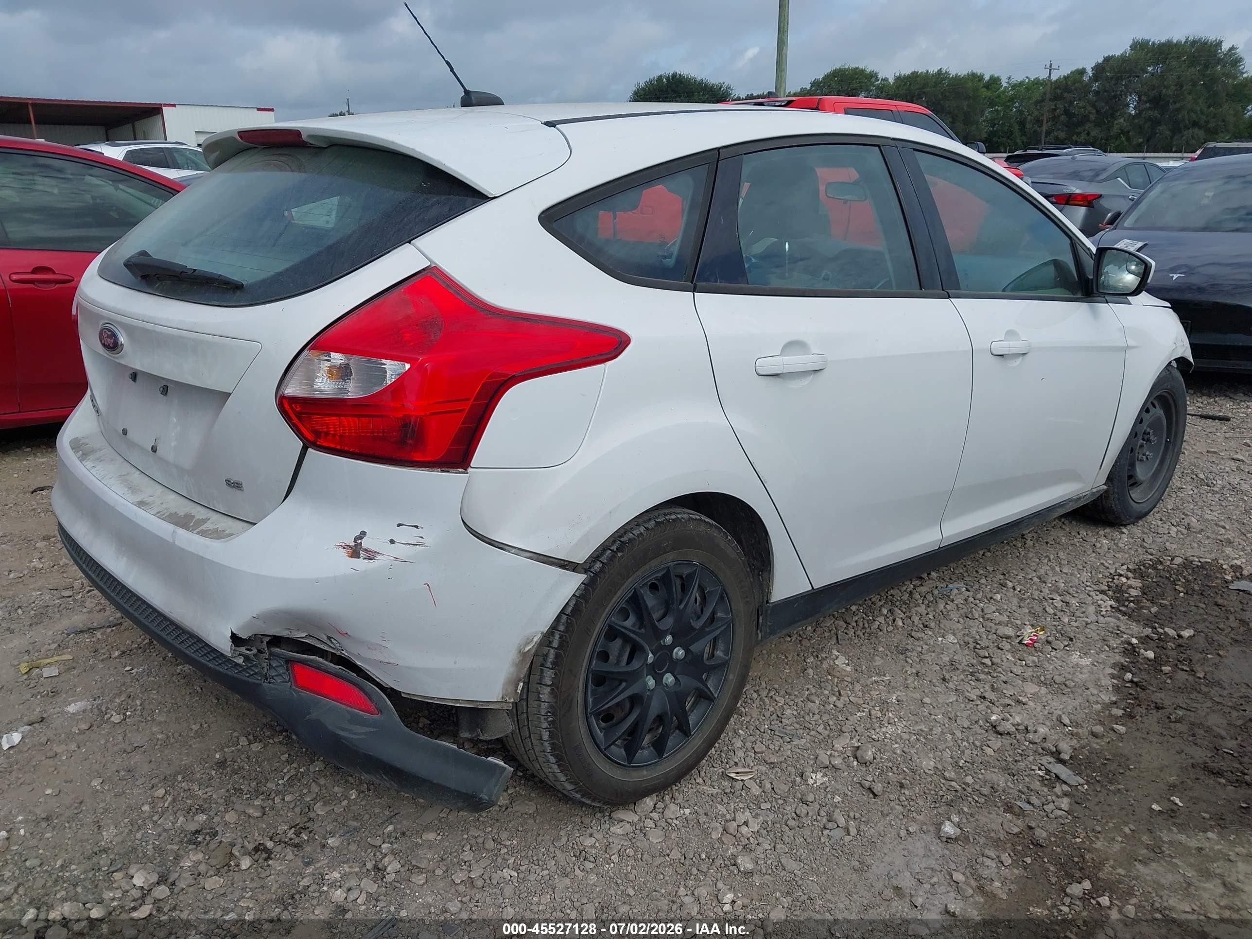 2012 Ford Focus Se White vin: 1FAHP3K23CL312661