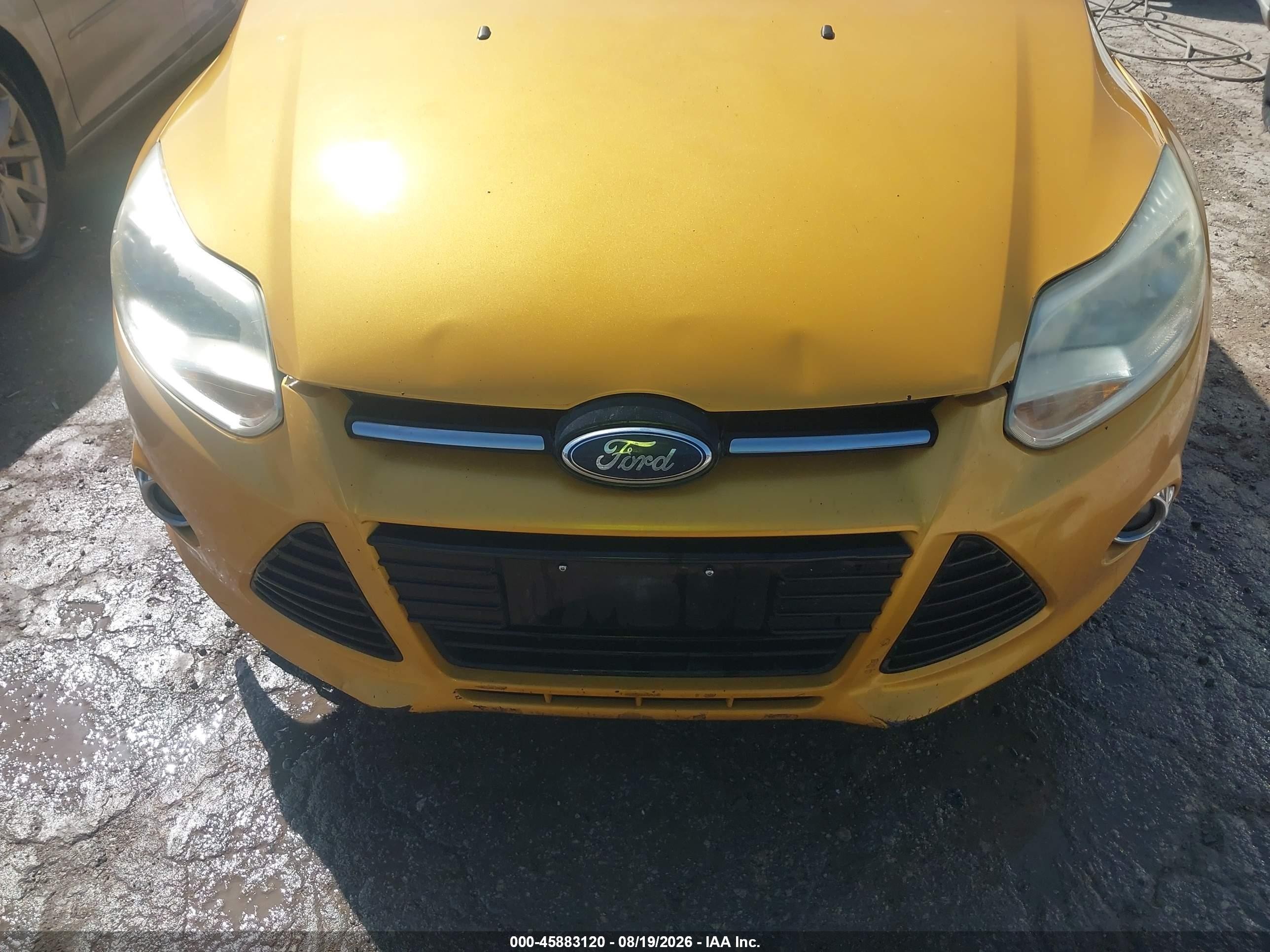 2012 Ford Focus Se Yellow vin: 1FAHP3K23CL435053