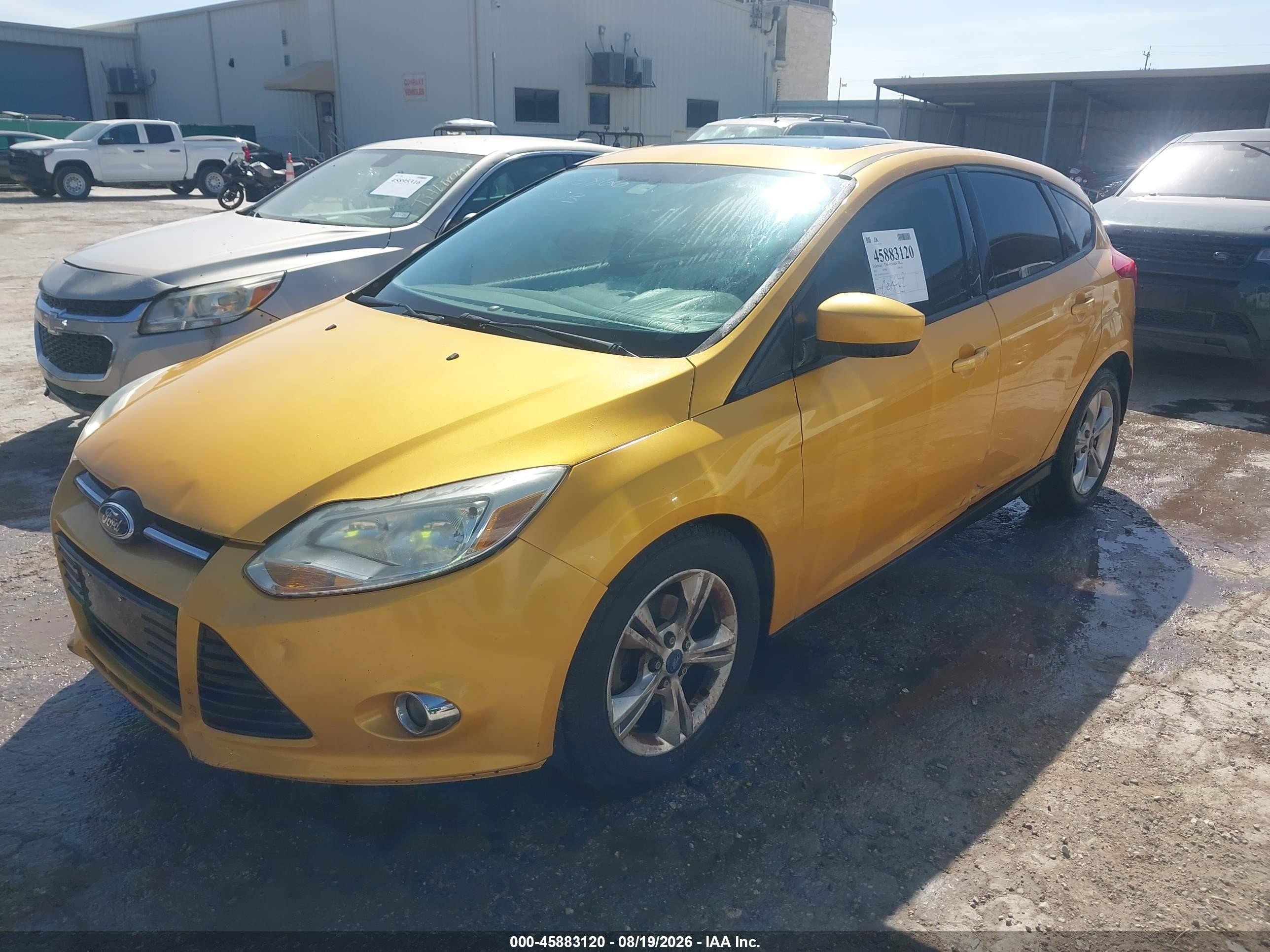 2012 Ford Focus Se Yellow vin: 1FAHP3K23CL435053