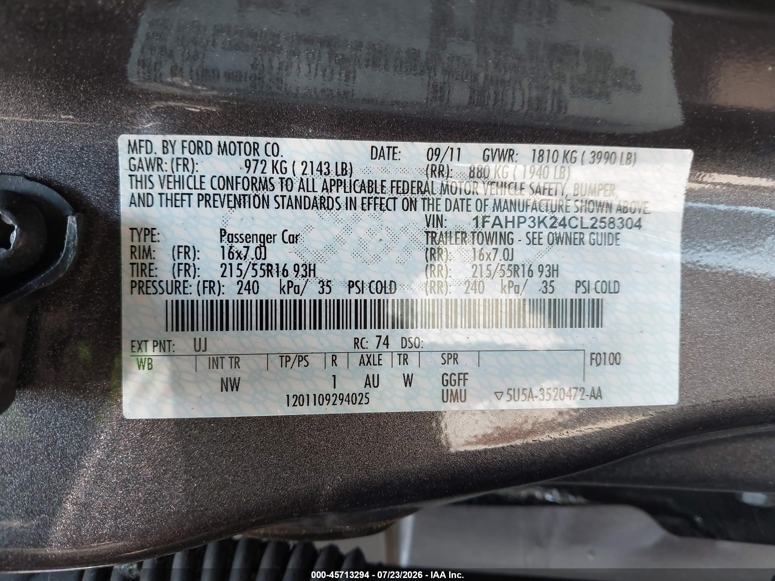 2012 Ford Focus Se Gray vin: 1FAHP3K24CL258304