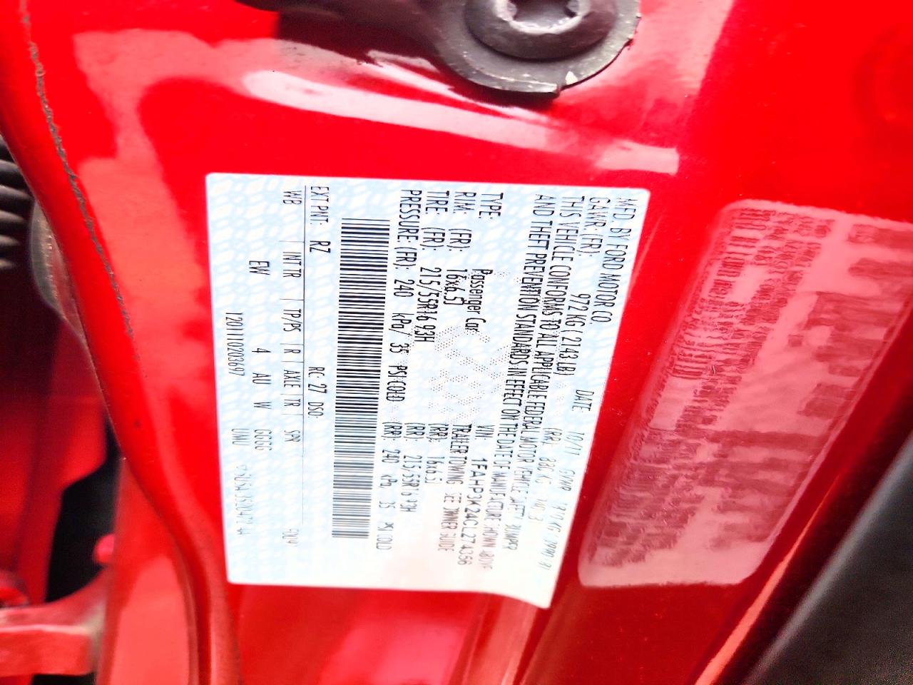 2012 Ford Focus Se Red vin: 1FAHP3K24CL274356